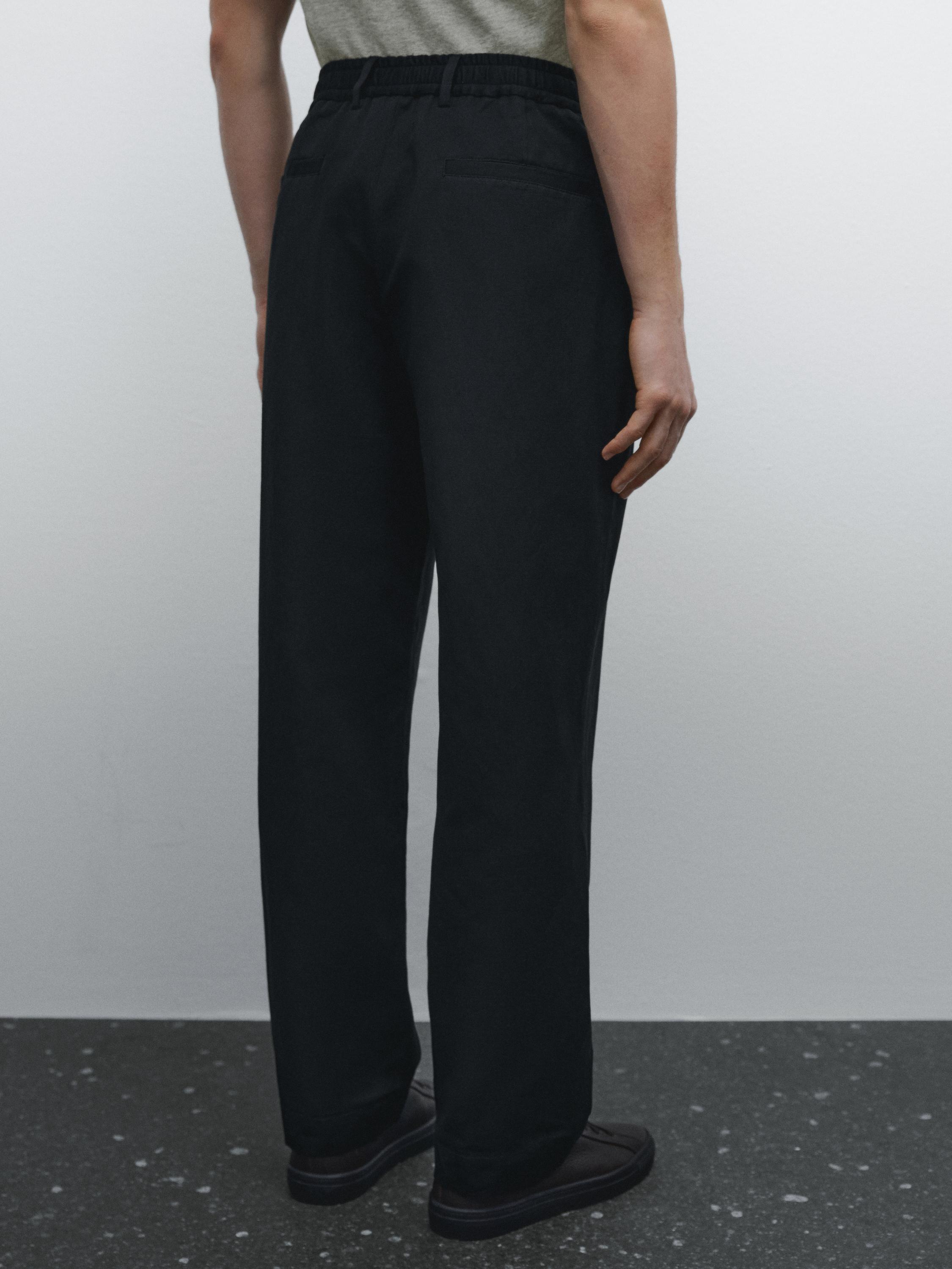 Cotton blend jogger fit trousers