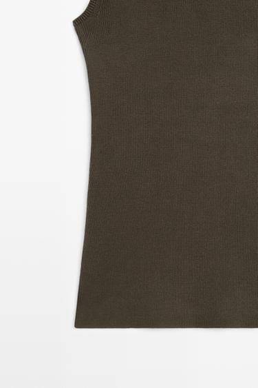 100% cotton ribbed tank top — OLIVE 7