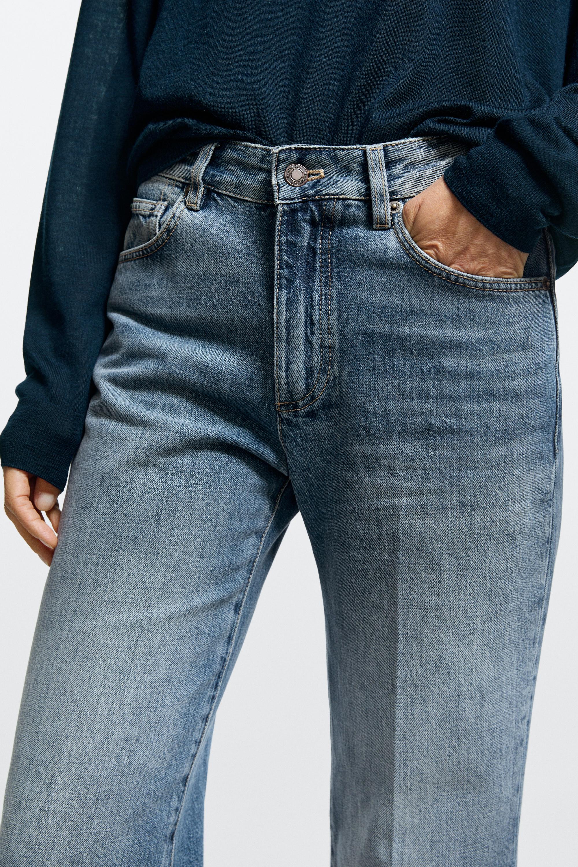 Mid-waist cropped flare fit jeans - thumbnail 5