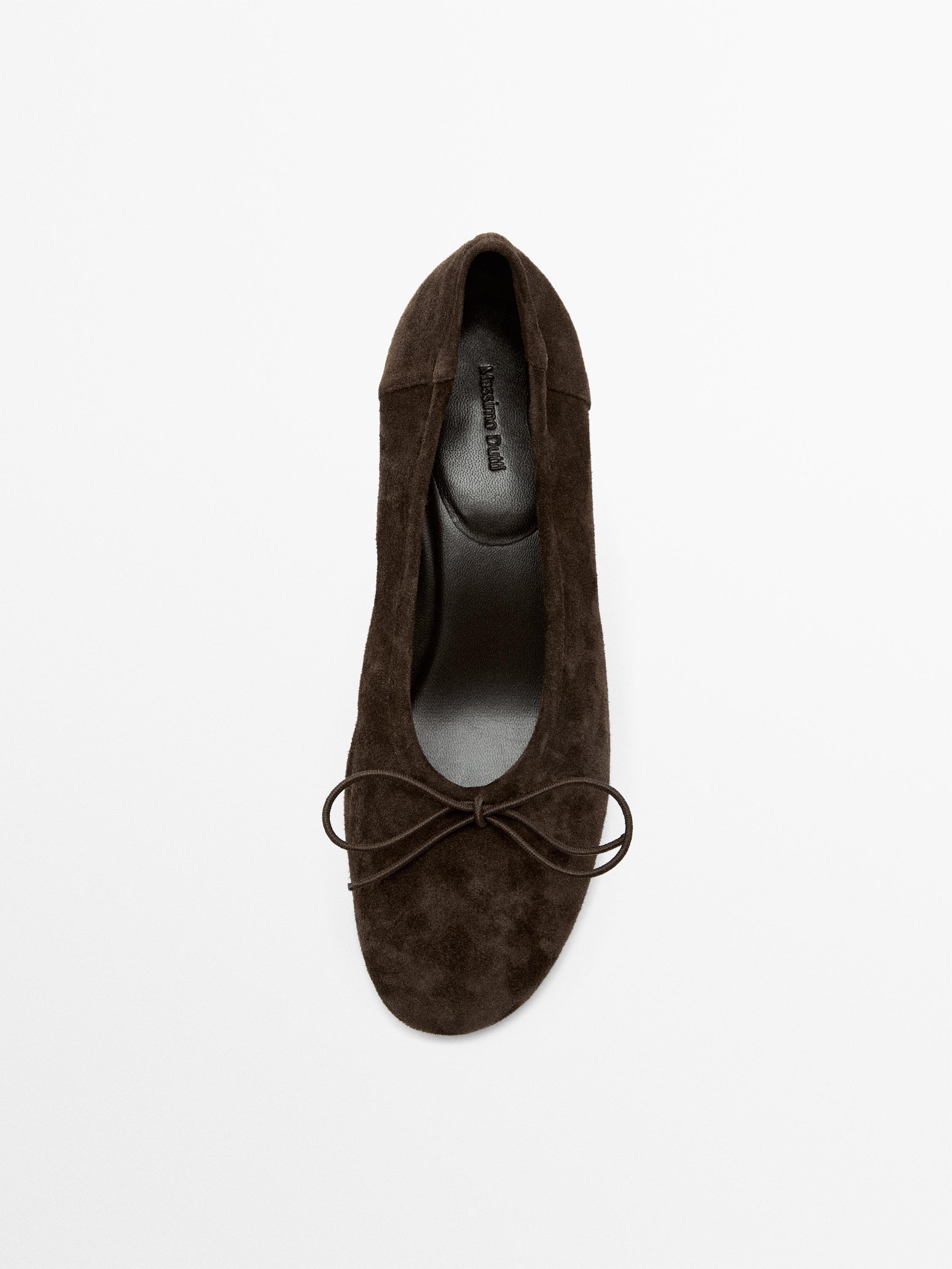 High-heel ballerinas — BROWN