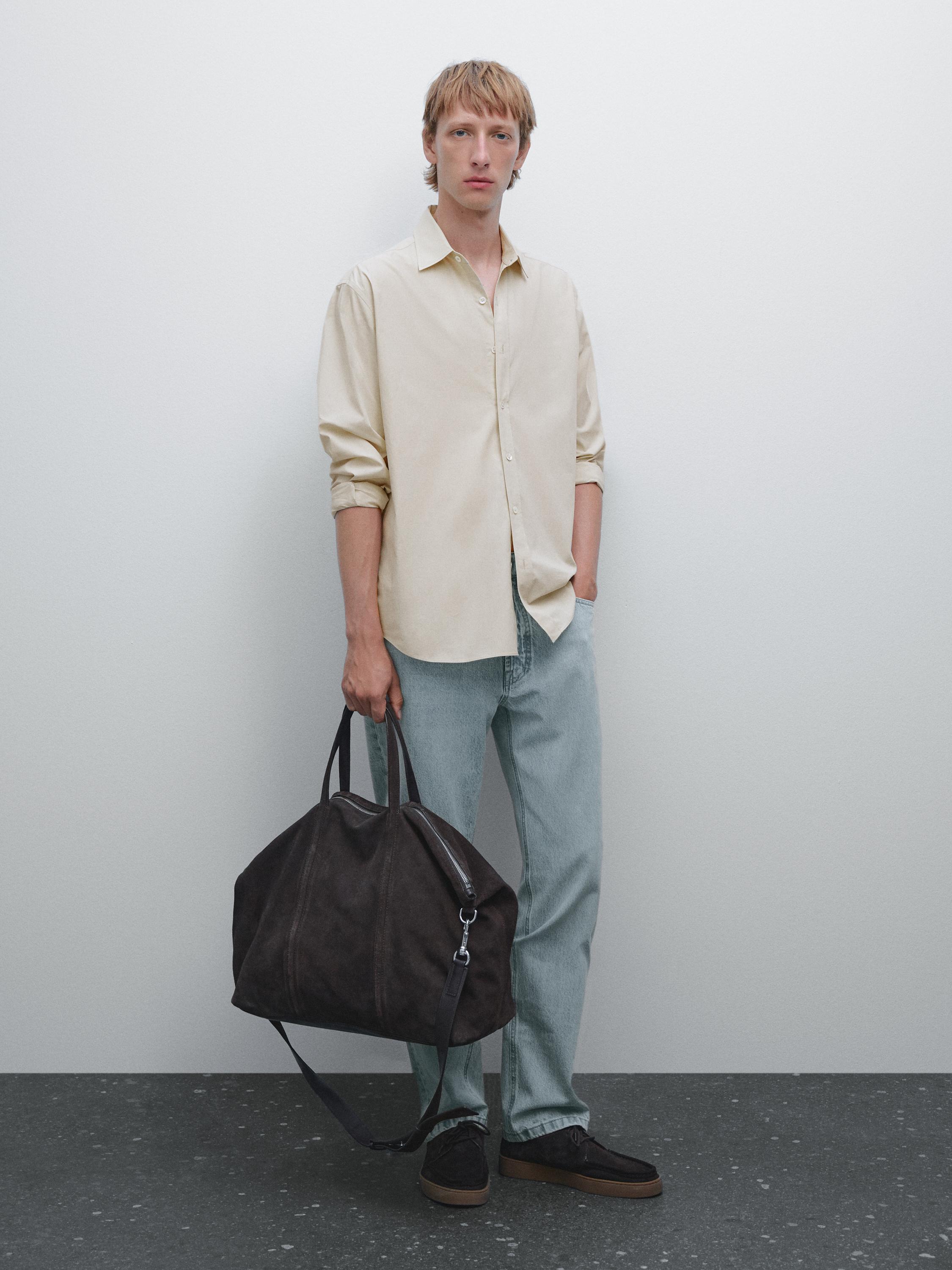 قميص قطن 100% بقصة عادية