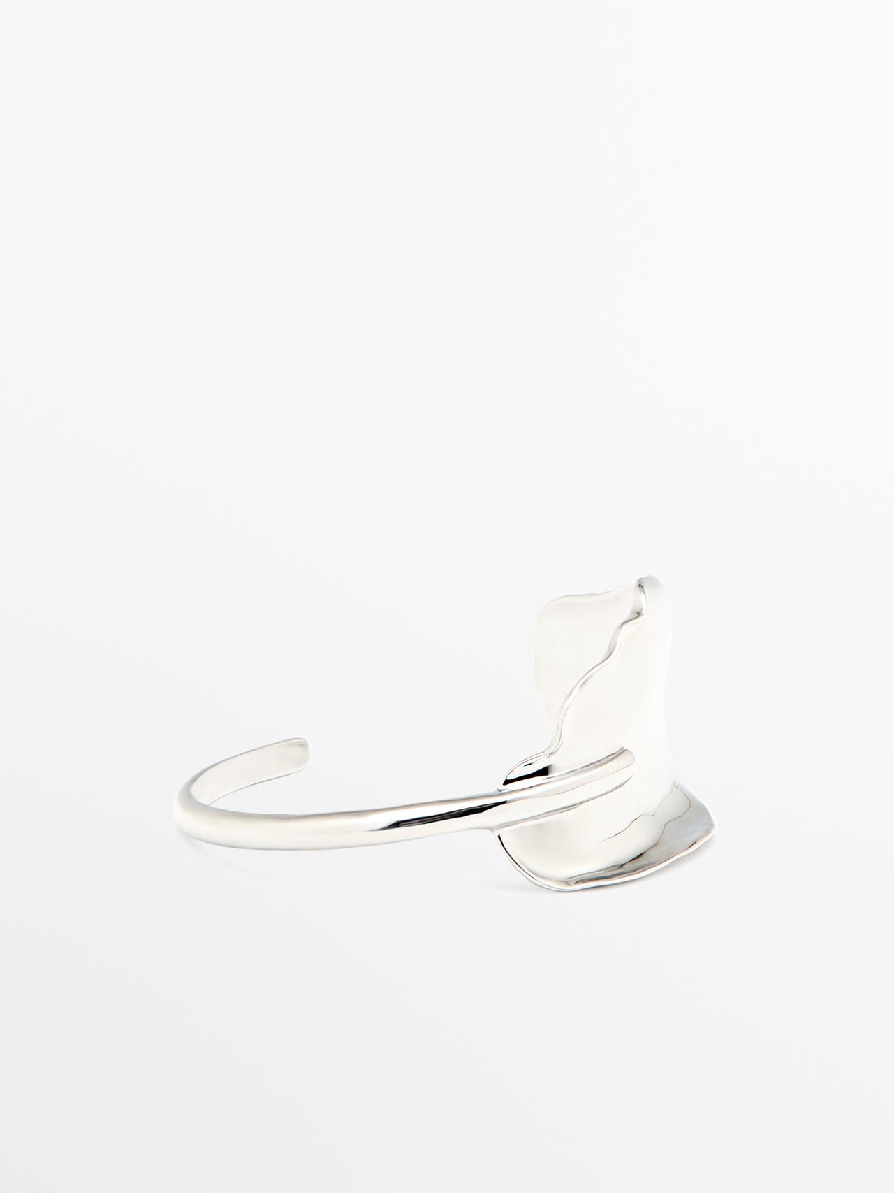 Braccialetto Largo Testurizzato - Argento - 01 - Massimo Dutti - Femminile