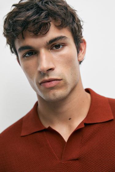 100% cotton knit polo — COPPER 8
