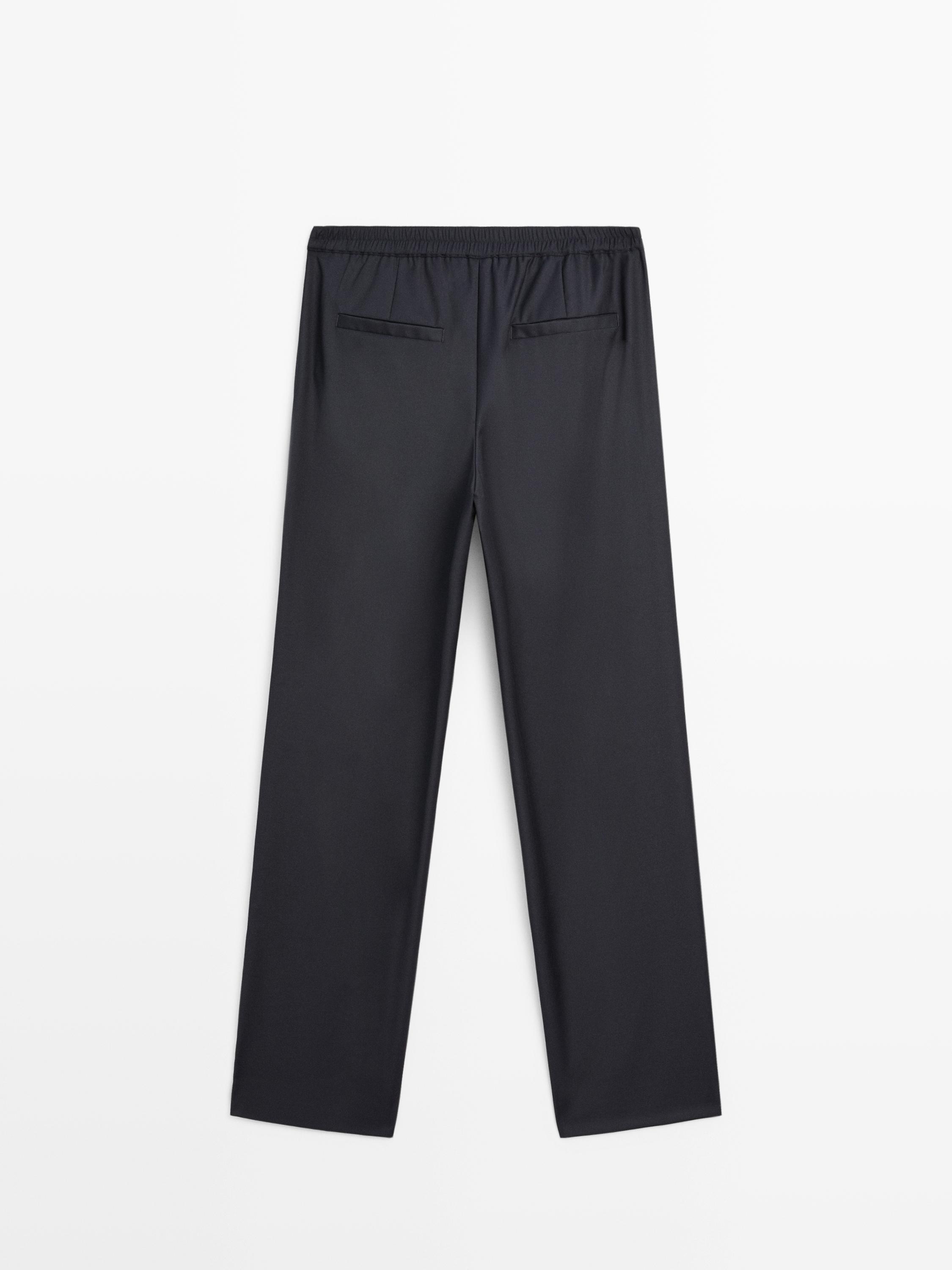 Pantalón pinzas cintura elástica
