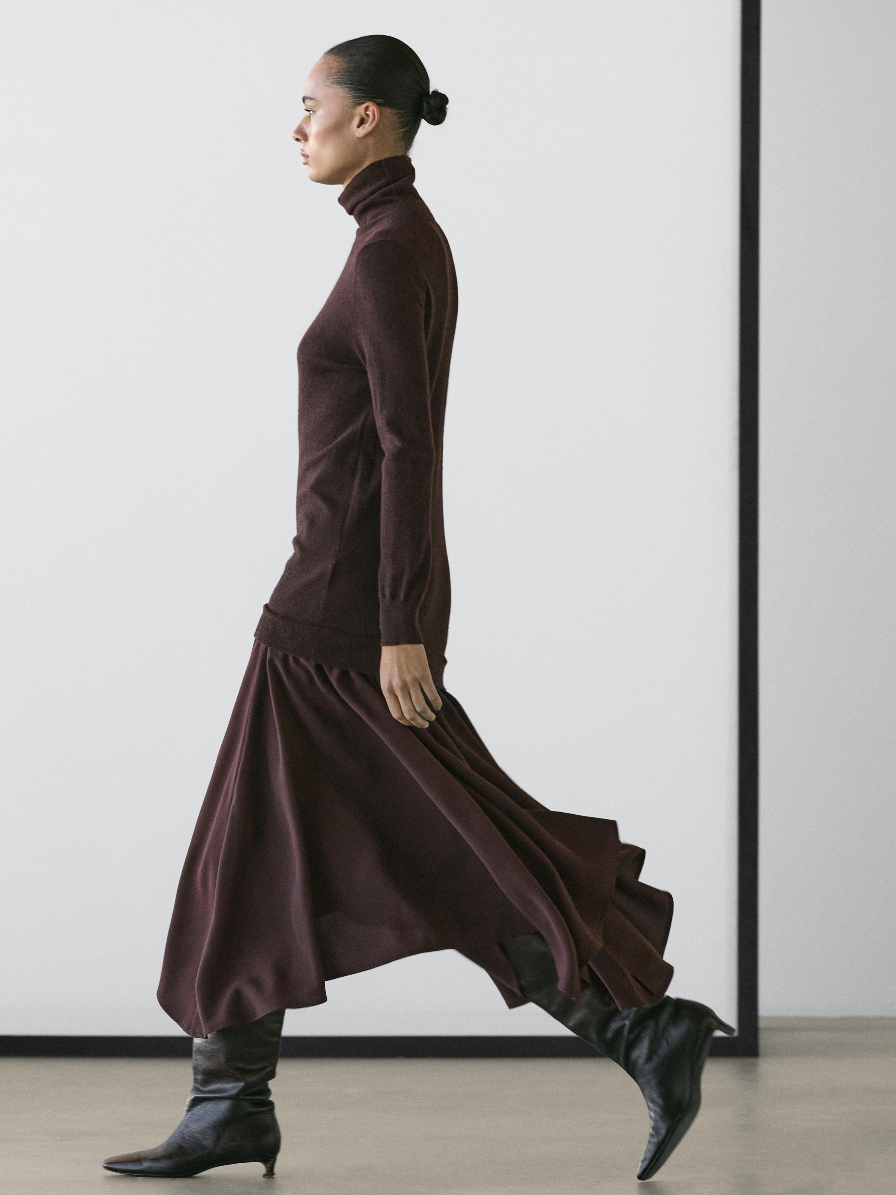 Knitted dress with wool detailing