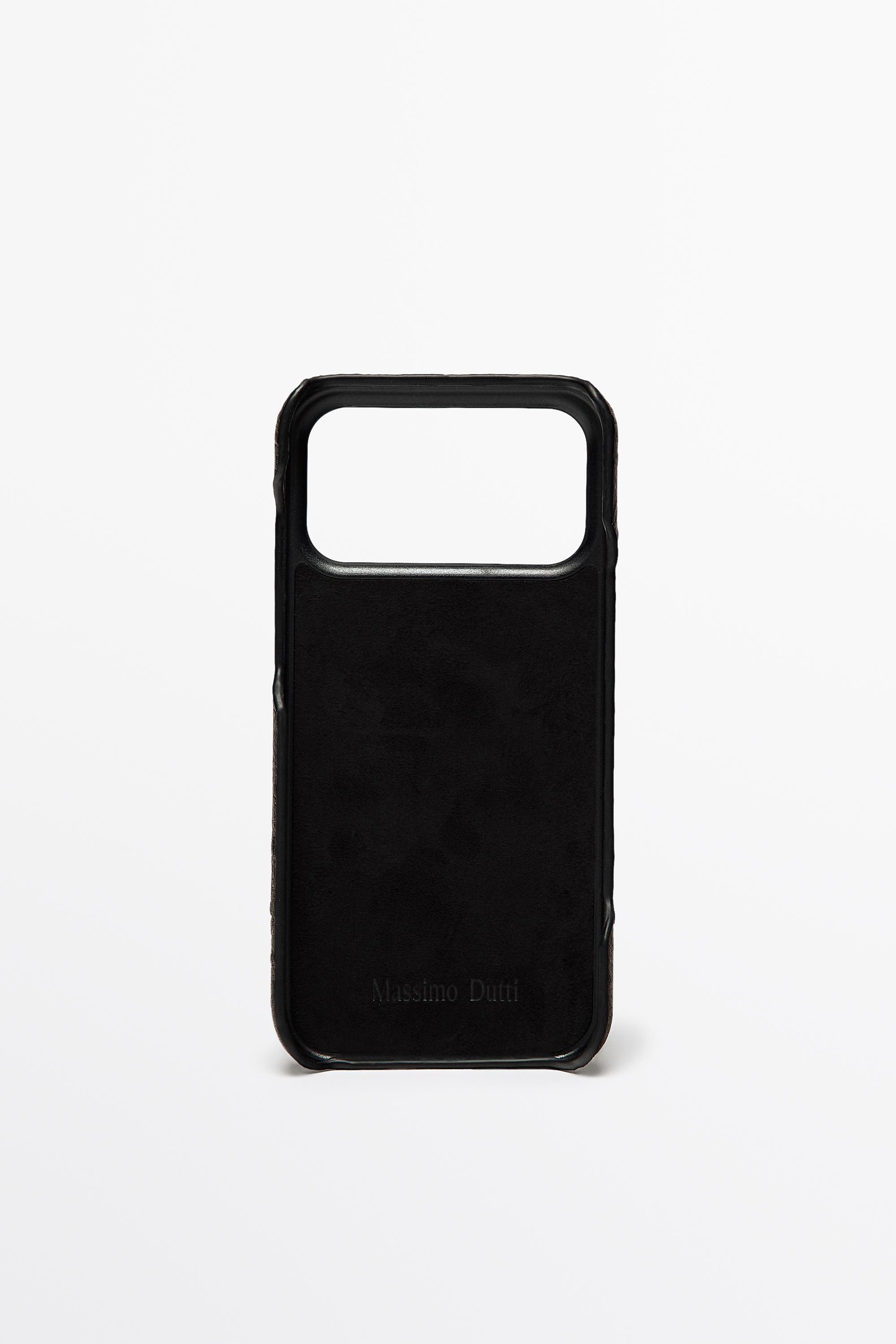 Massimo Dutti Dokulu napa deri iPhone 17 Pro Max kılıfı