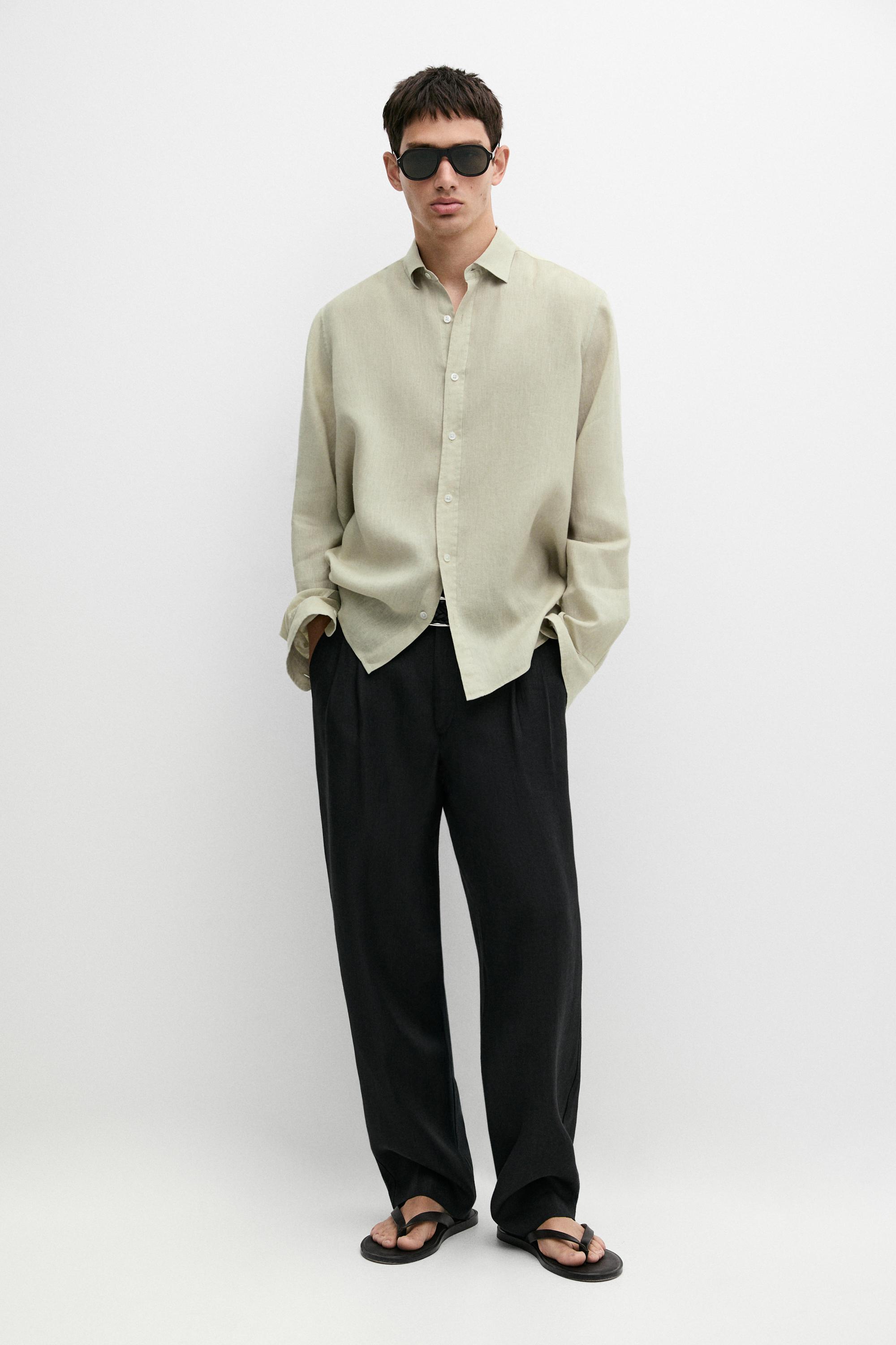 Regular fit 100% extra-fine linen shirt