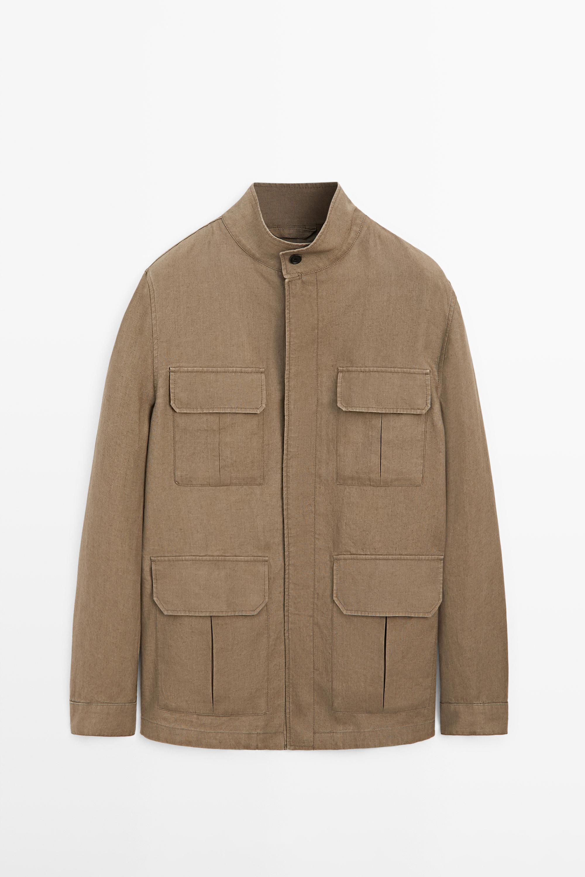 100% linen Safari jacket — OCHRE