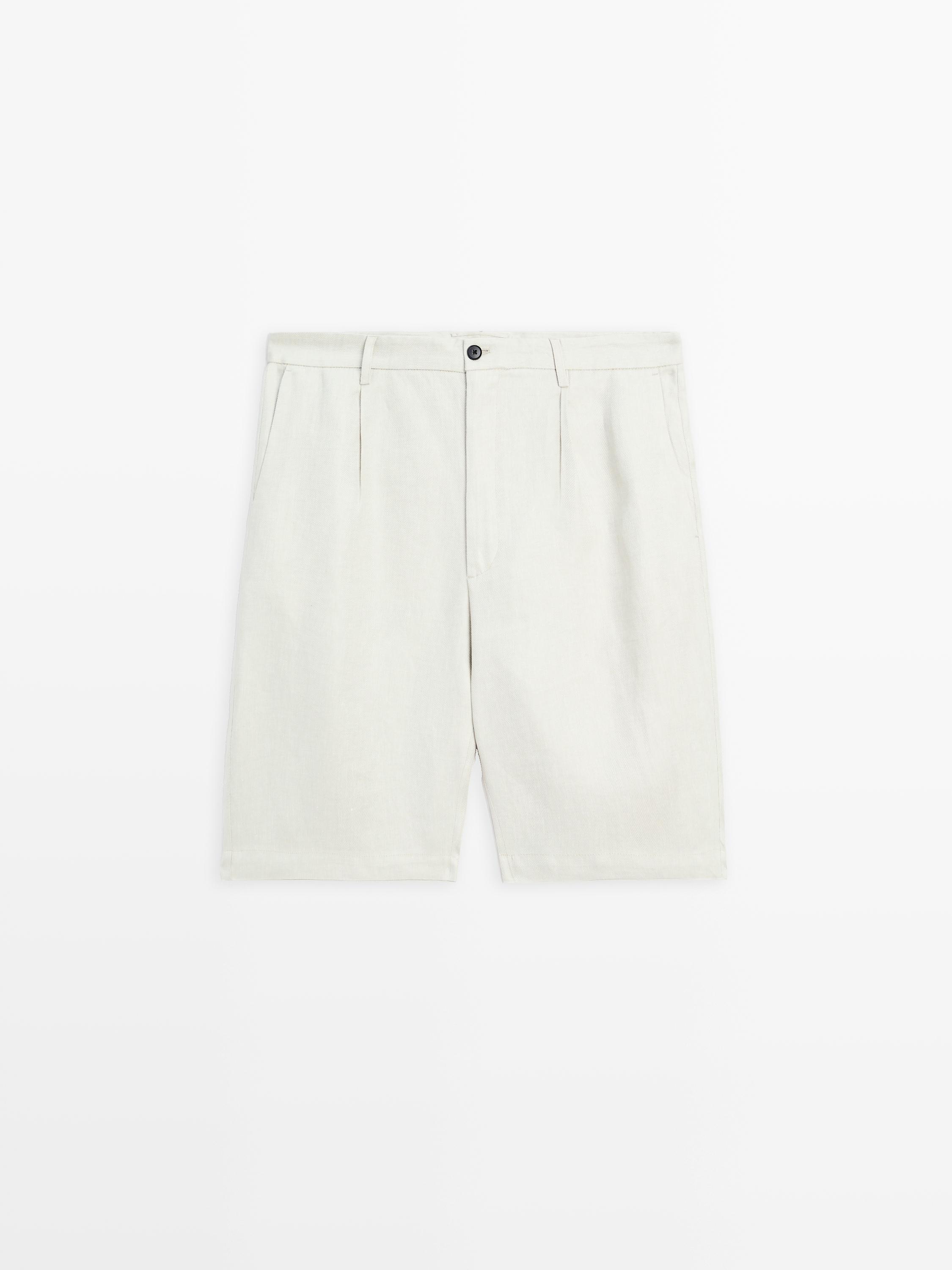 100% linen Bermuda shorts