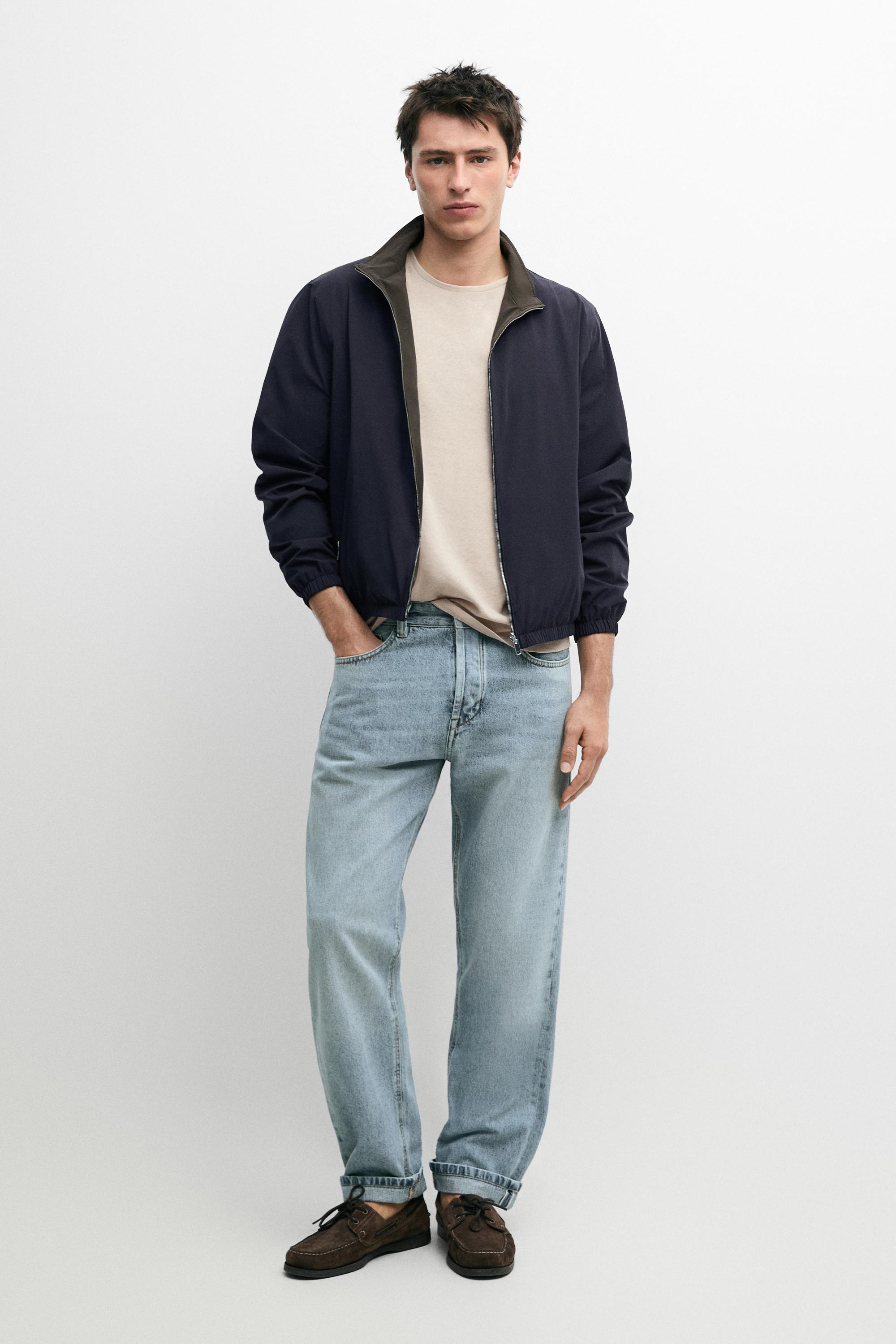 Short reversible jacket — NAVY BLUE