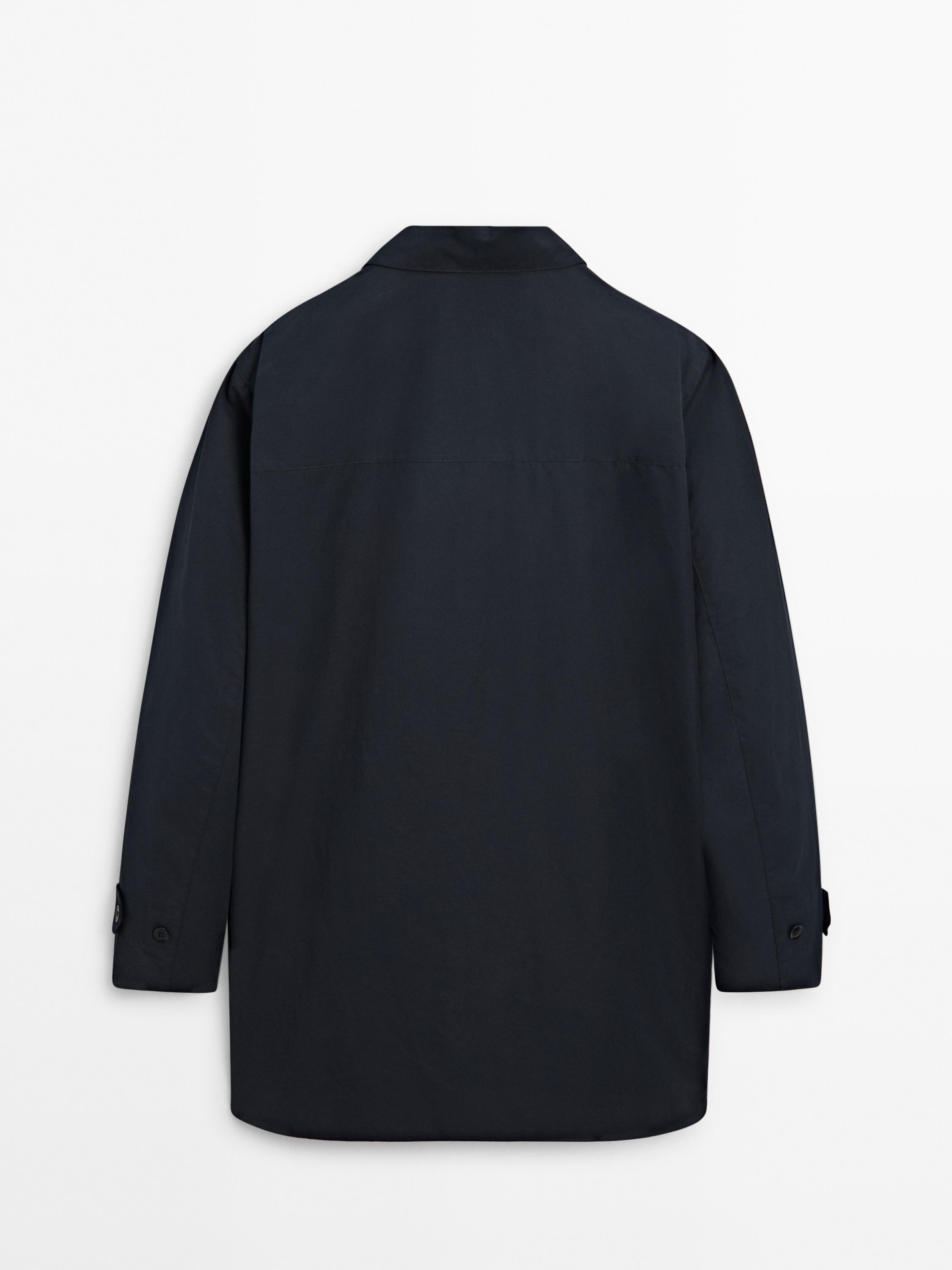 Cotton blend technical trench coat