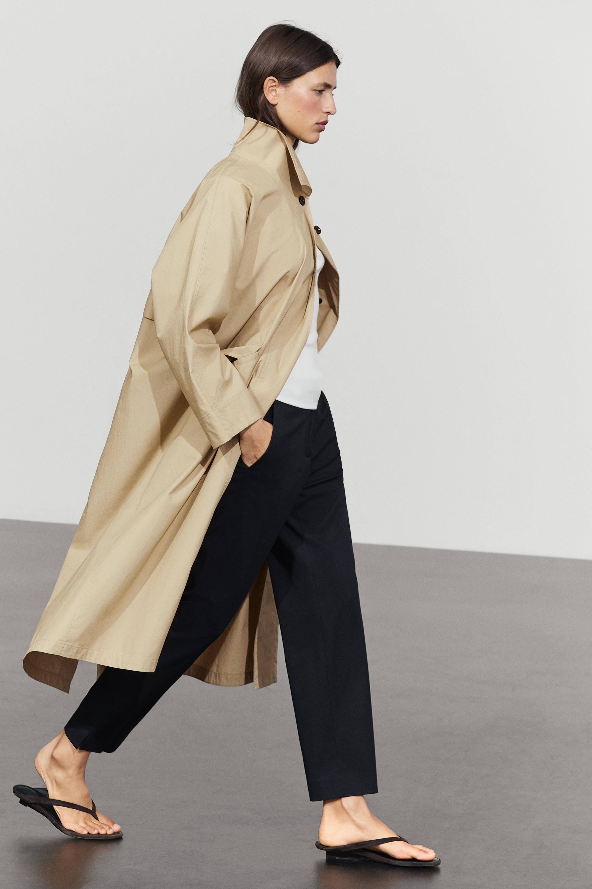 Straight stretch trousers — NAVY BLUE