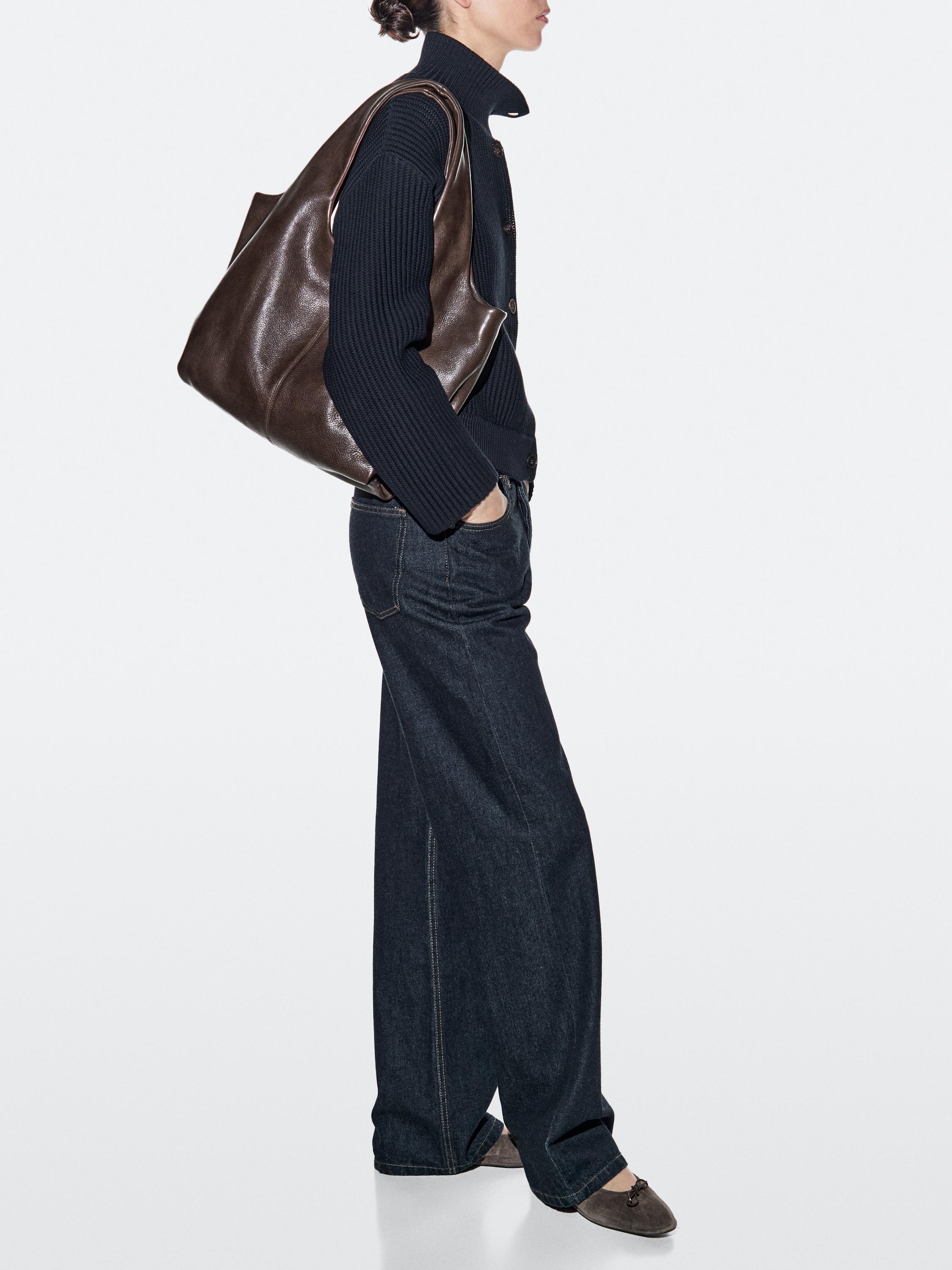Medium nappa leather bag — BROWN
