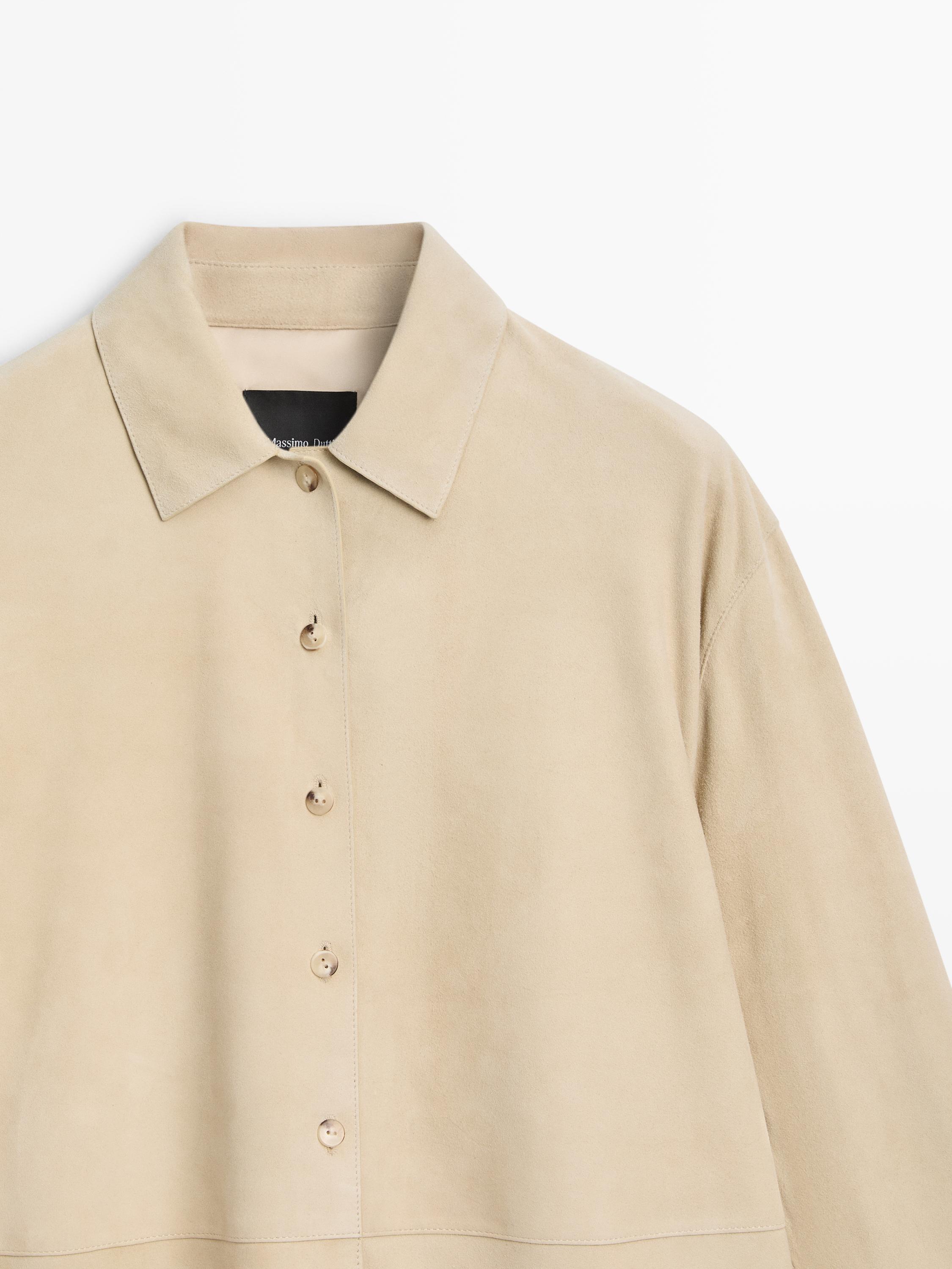 Suede leather shirt — SAND