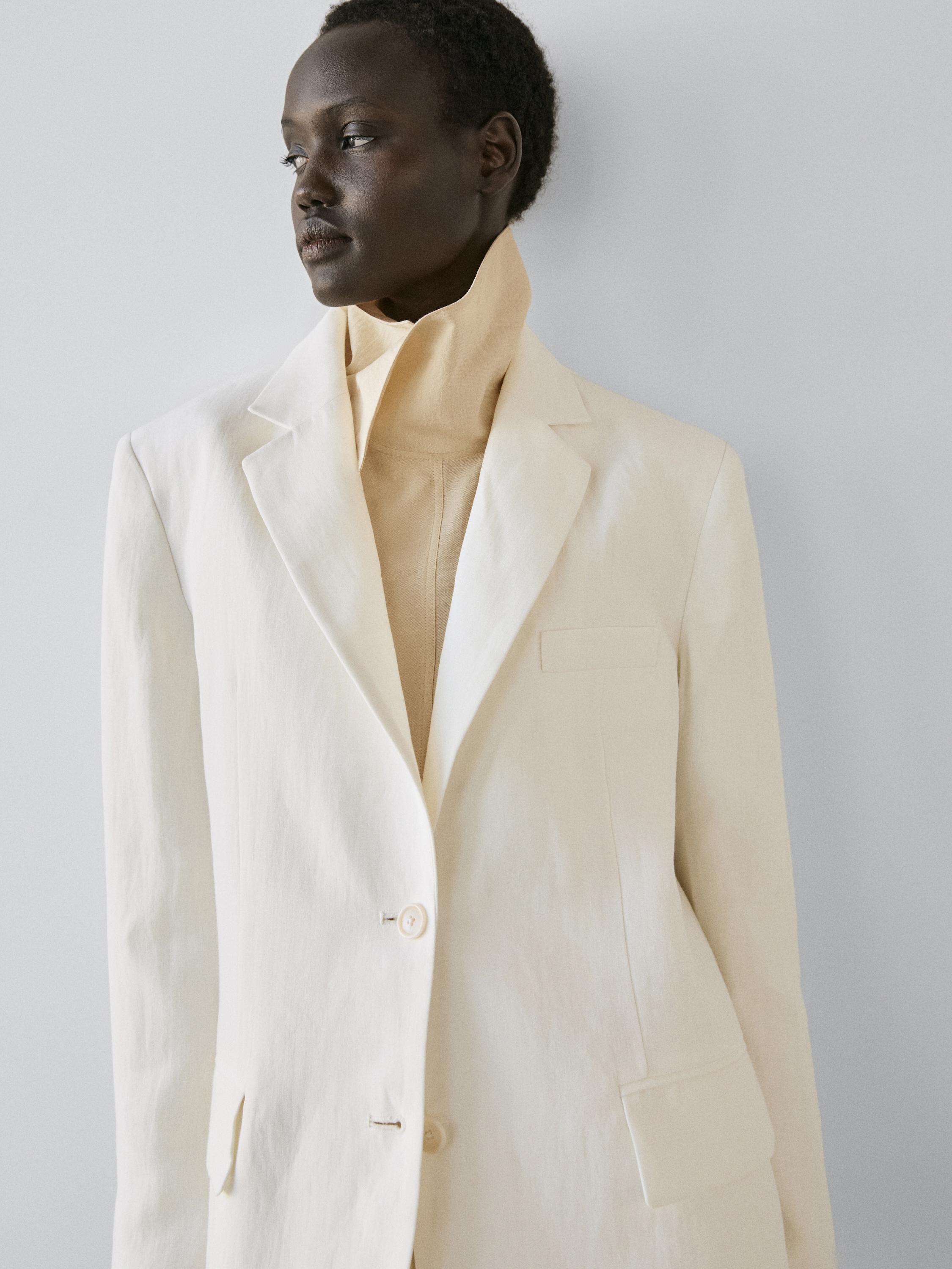100% linen suit blazer — Off white
