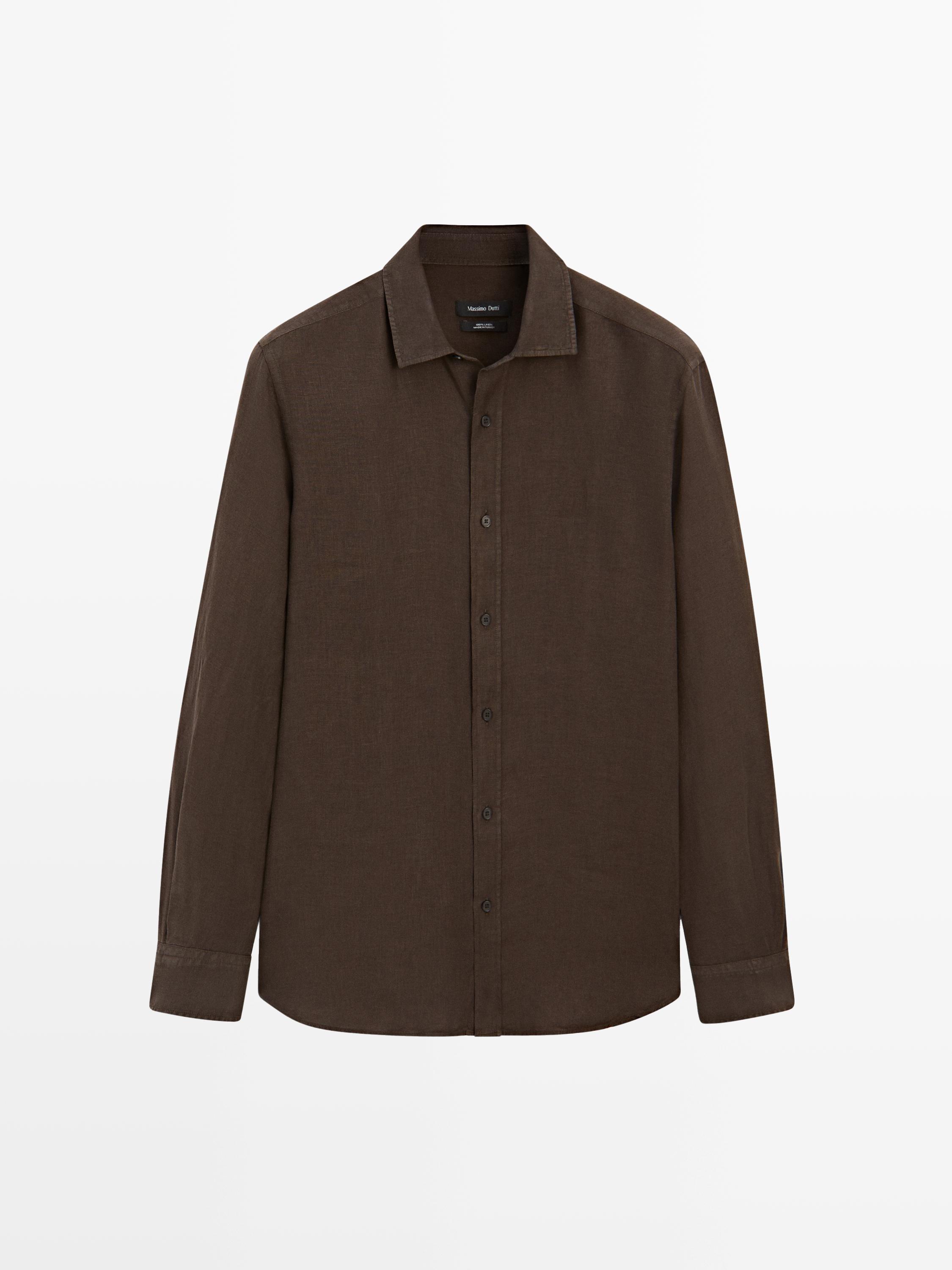 100% linen slim fit shirt