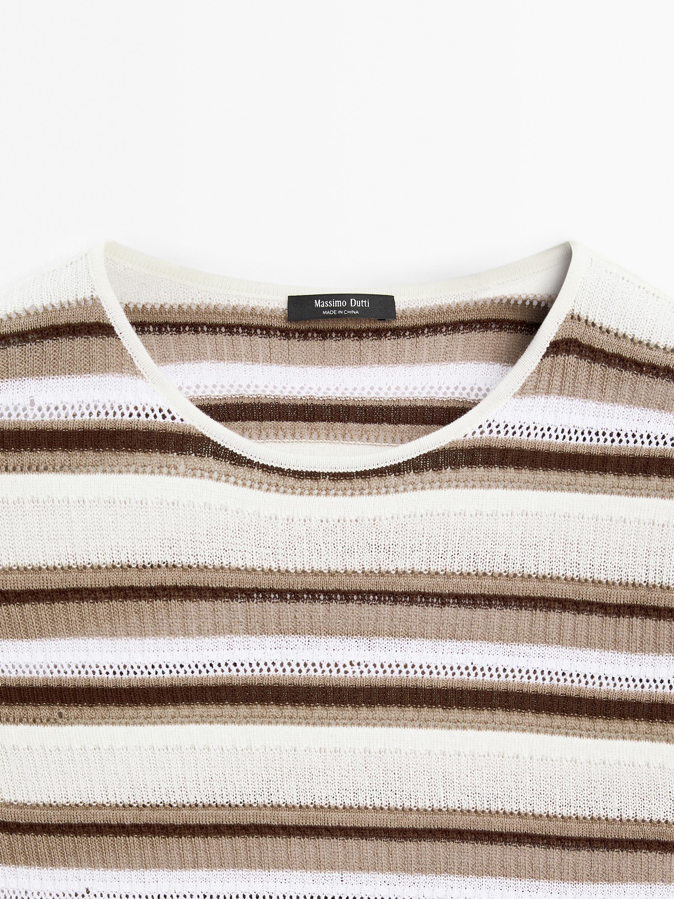 Striped cutwork T-shirt