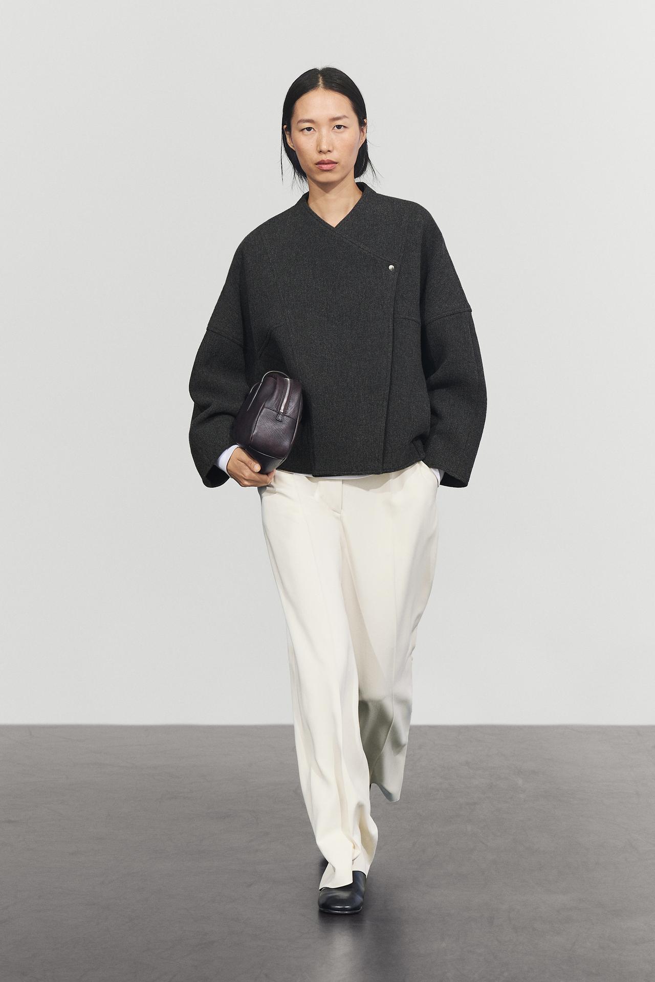 Wool blend bomber jacket — GREY