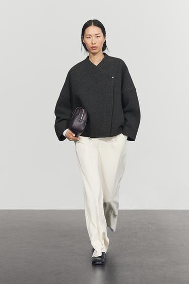 Wool blend bomber jacket — GREY 1