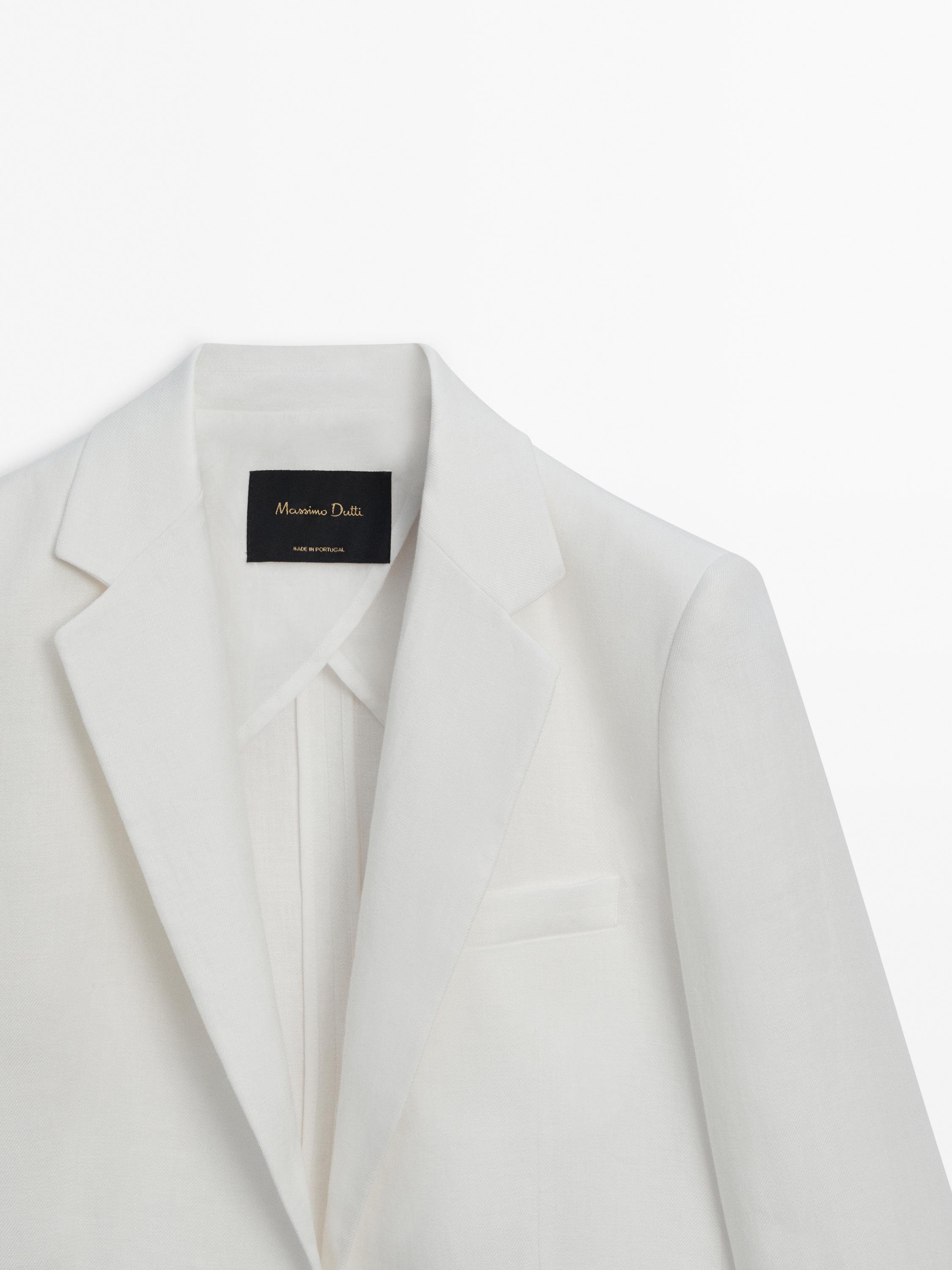 100% linen one-button blazer