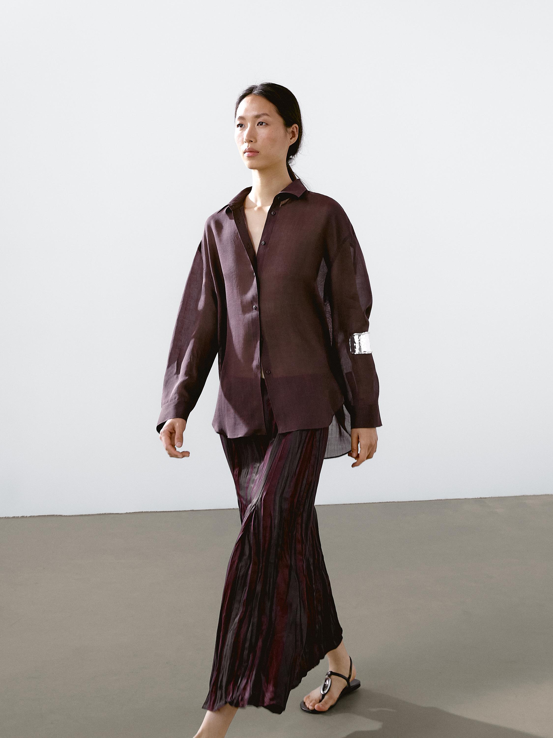 Flowing ramie blend shirt
