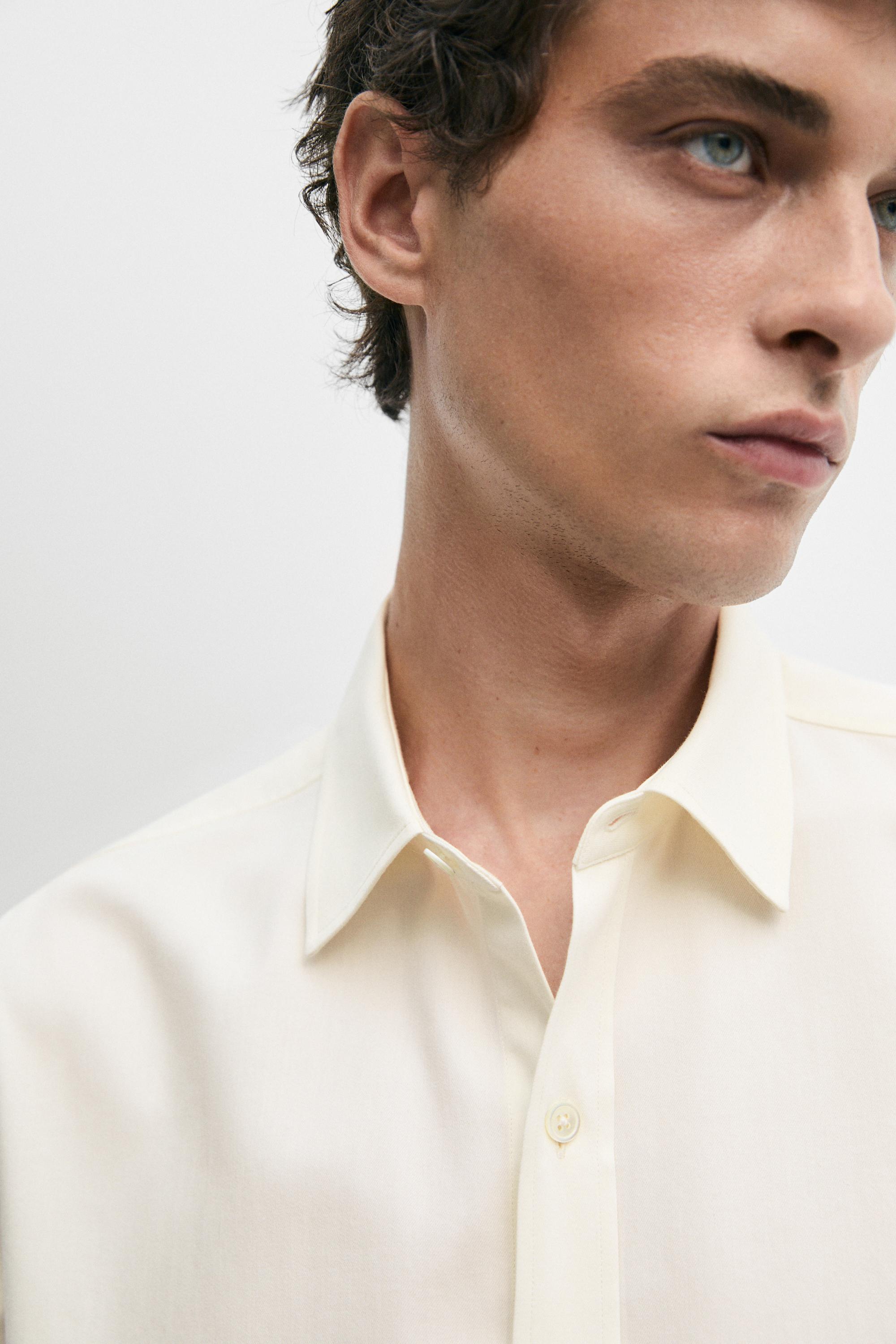 Relaxed fit cotton blend shirt — SAND