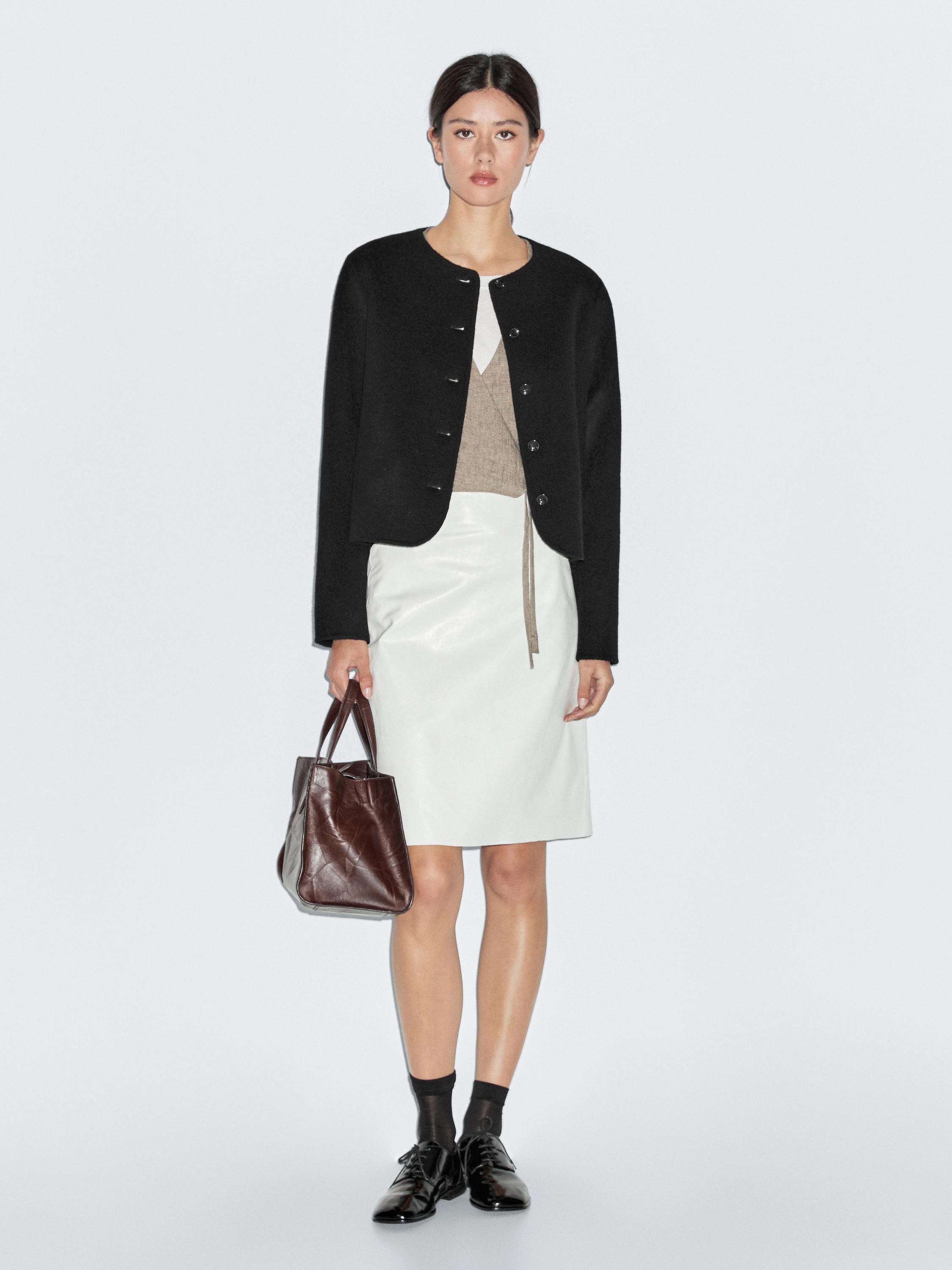 Short wool blend jacket