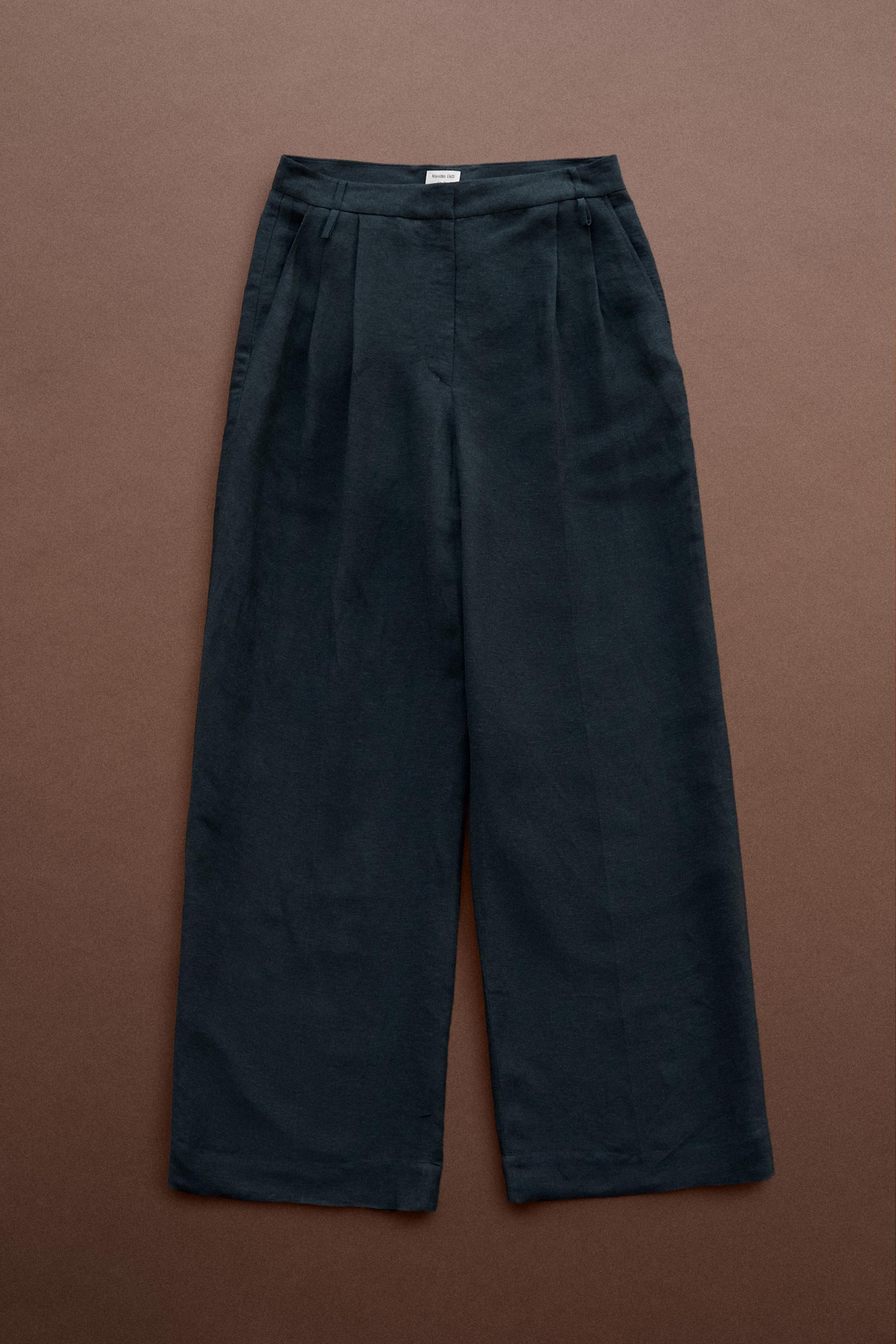 Flowing semi-sheer pants - STUDIO — NAVY BLUE