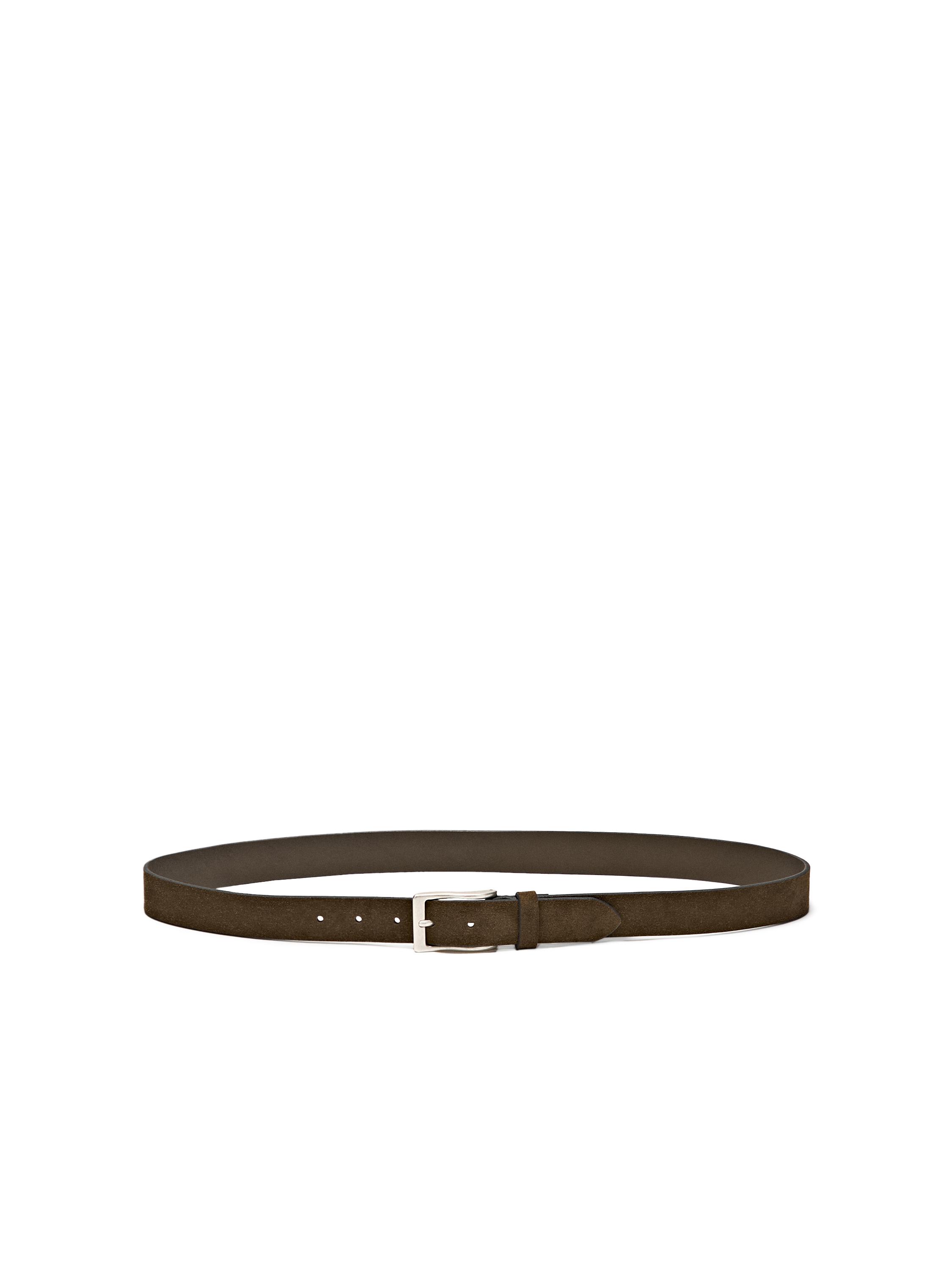 Plush nappa leather belt — KHAKI