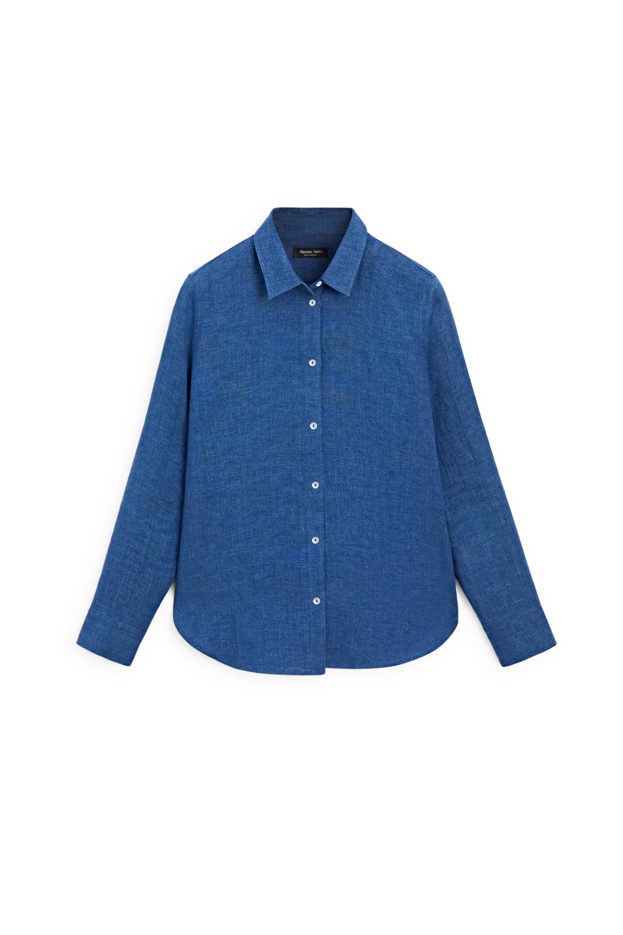 Flowing 100% linen shirt — INDIGO