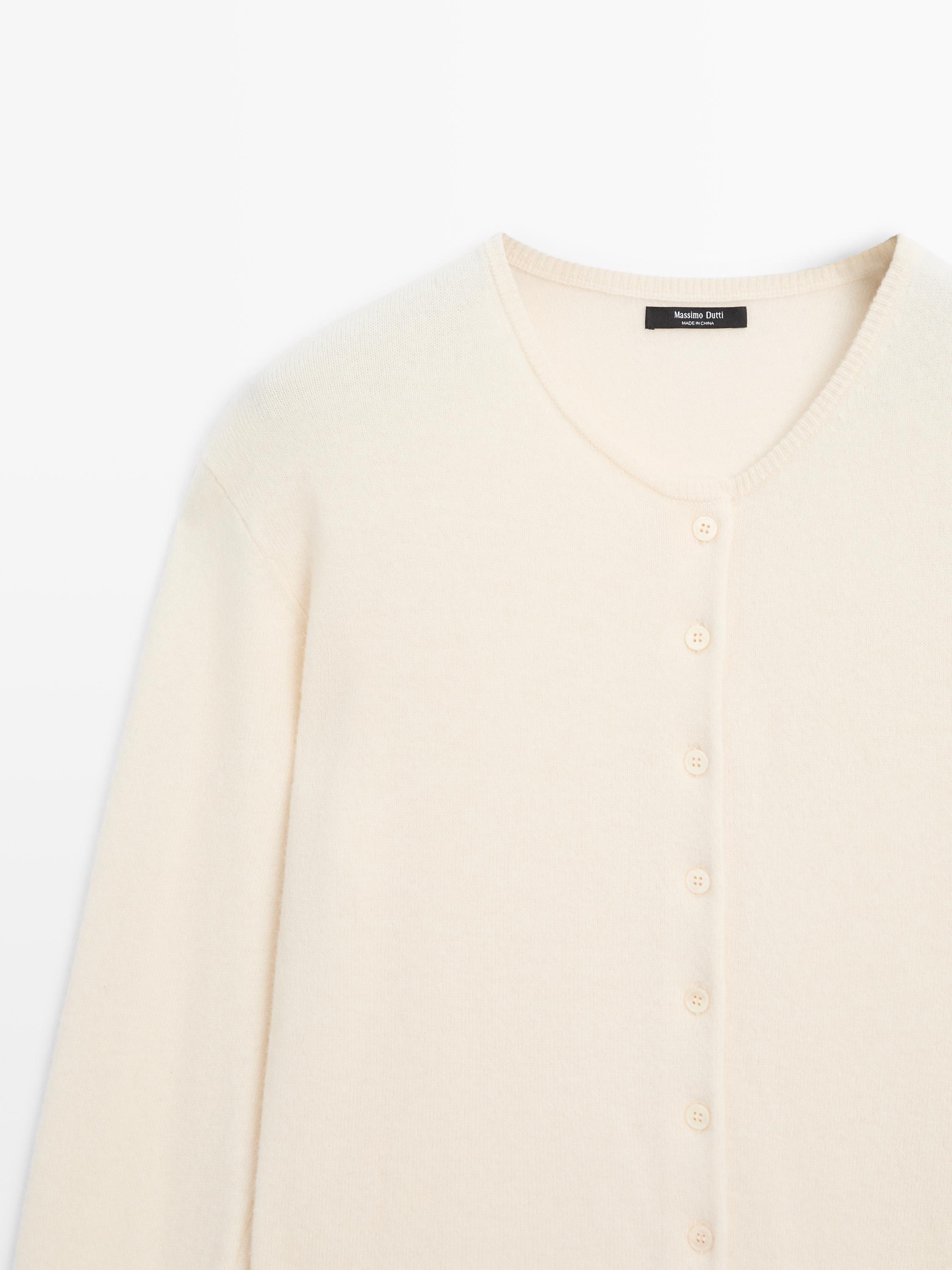 Wool blend knit cardigan
