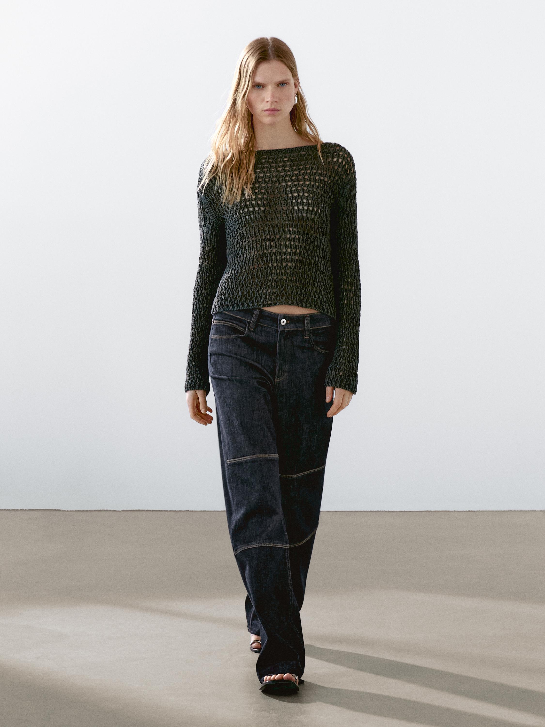 Straight Fit Massimo Dutti Pantalones Vaqueros Mujer Pantalon