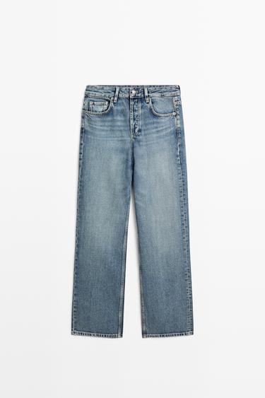 Wide-leg mid-waist jeans — Light Blue 2