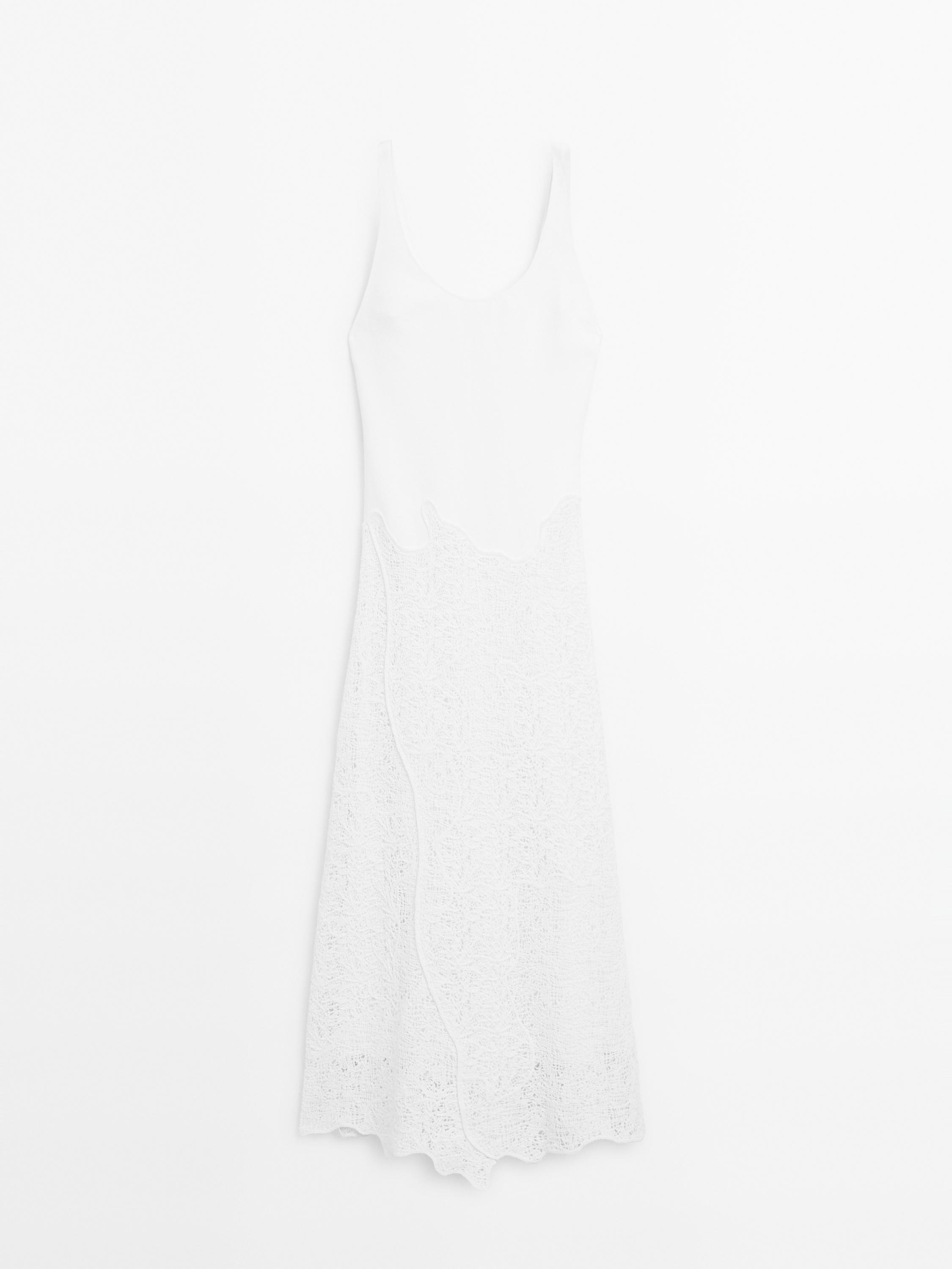 Vestido midi com roda em mistura de algodão