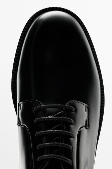 Leather dress blucher shoe — BLACK 5