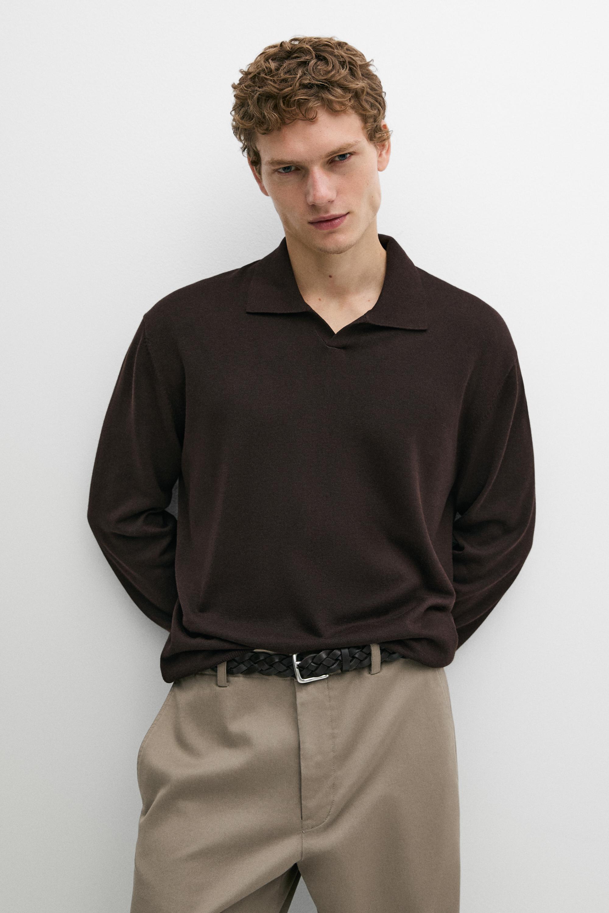 Pull en maille col polo