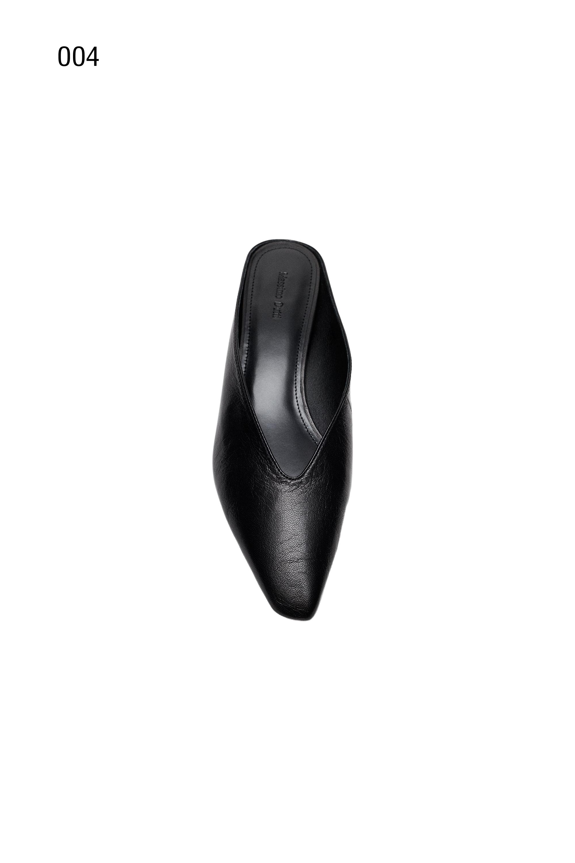 Soft leather mules — BLACK