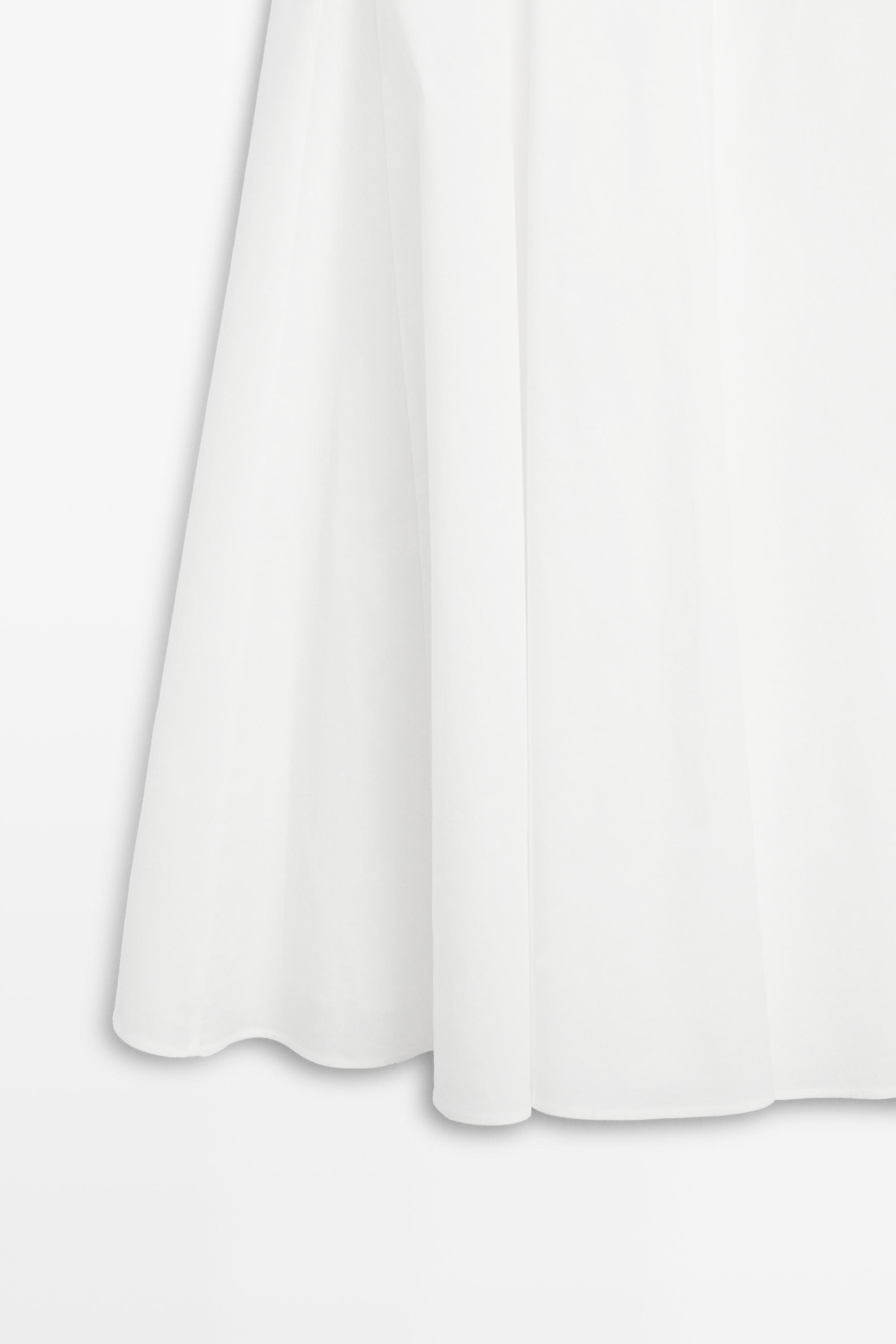 Poplin strap midi dress — WHITE