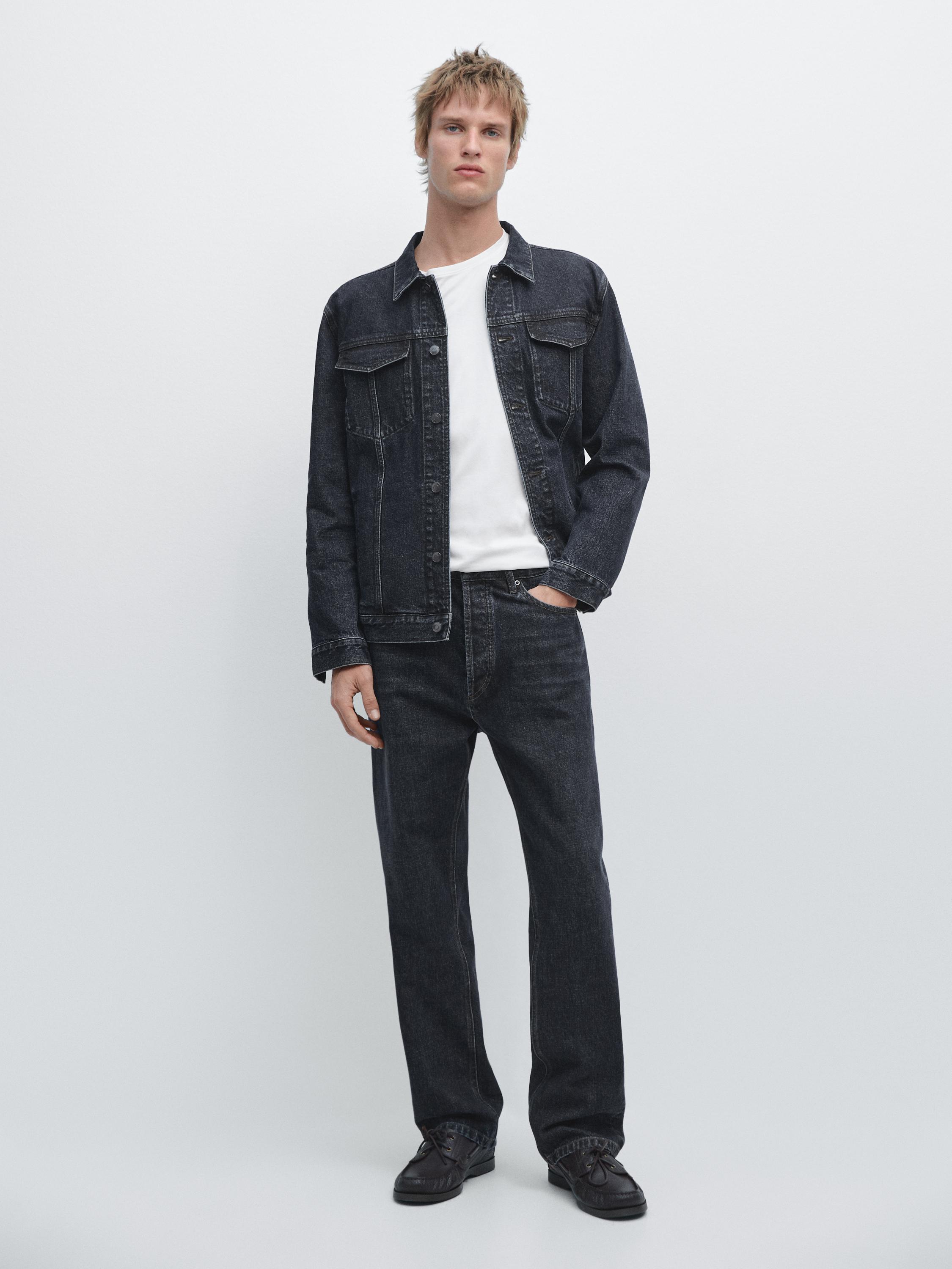 Denim trucker jacket — NAVY BLUE