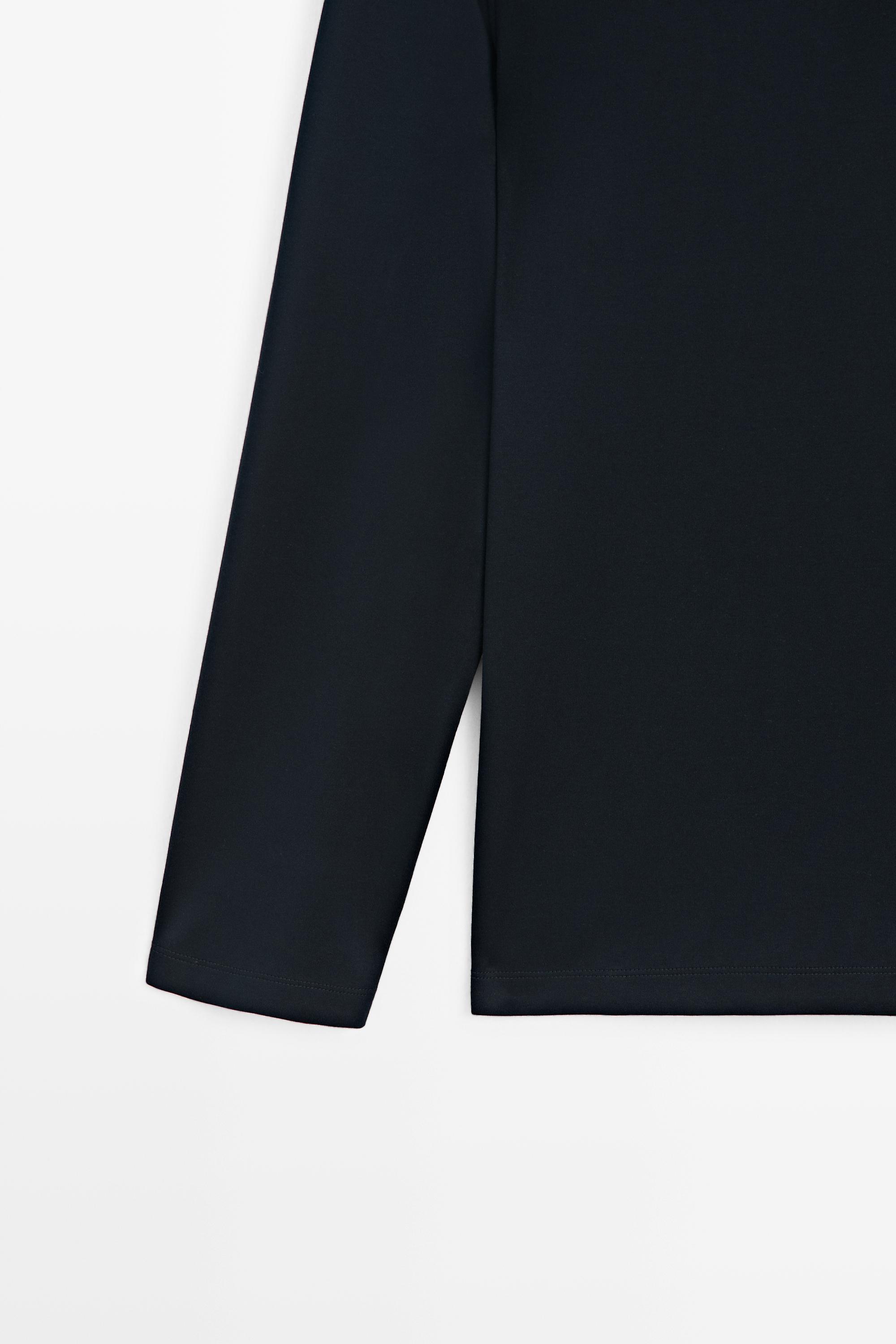 100% cotton long sleeve polo shirt — NAVY BLUE