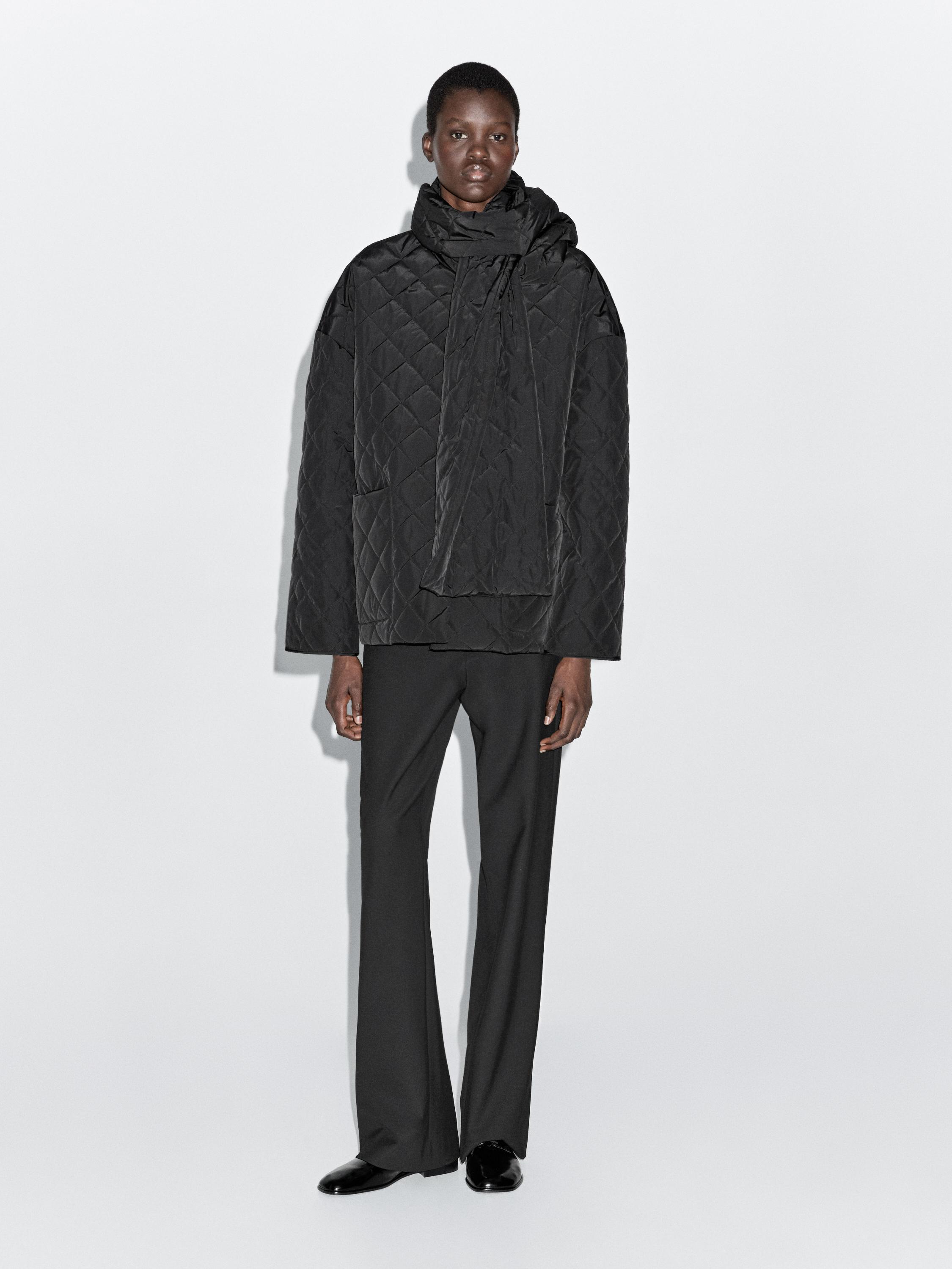 Lightweight jacket with scarf detail