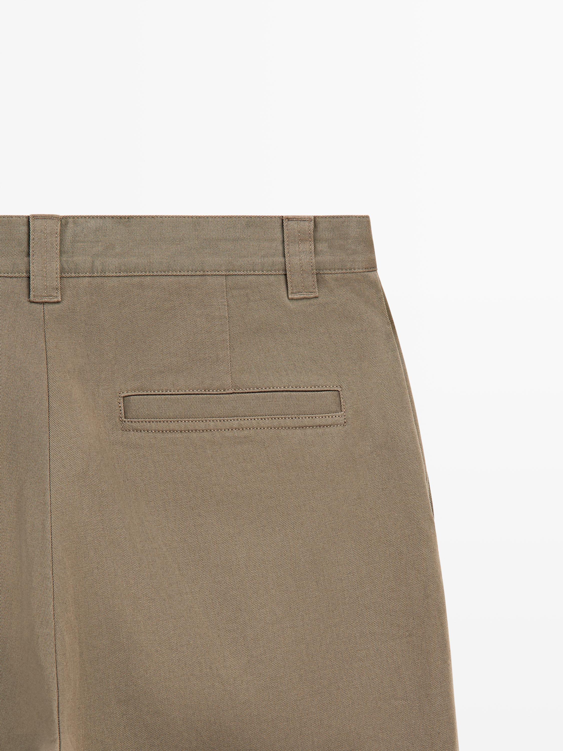 Relaxed fit cotton trousers — MINK