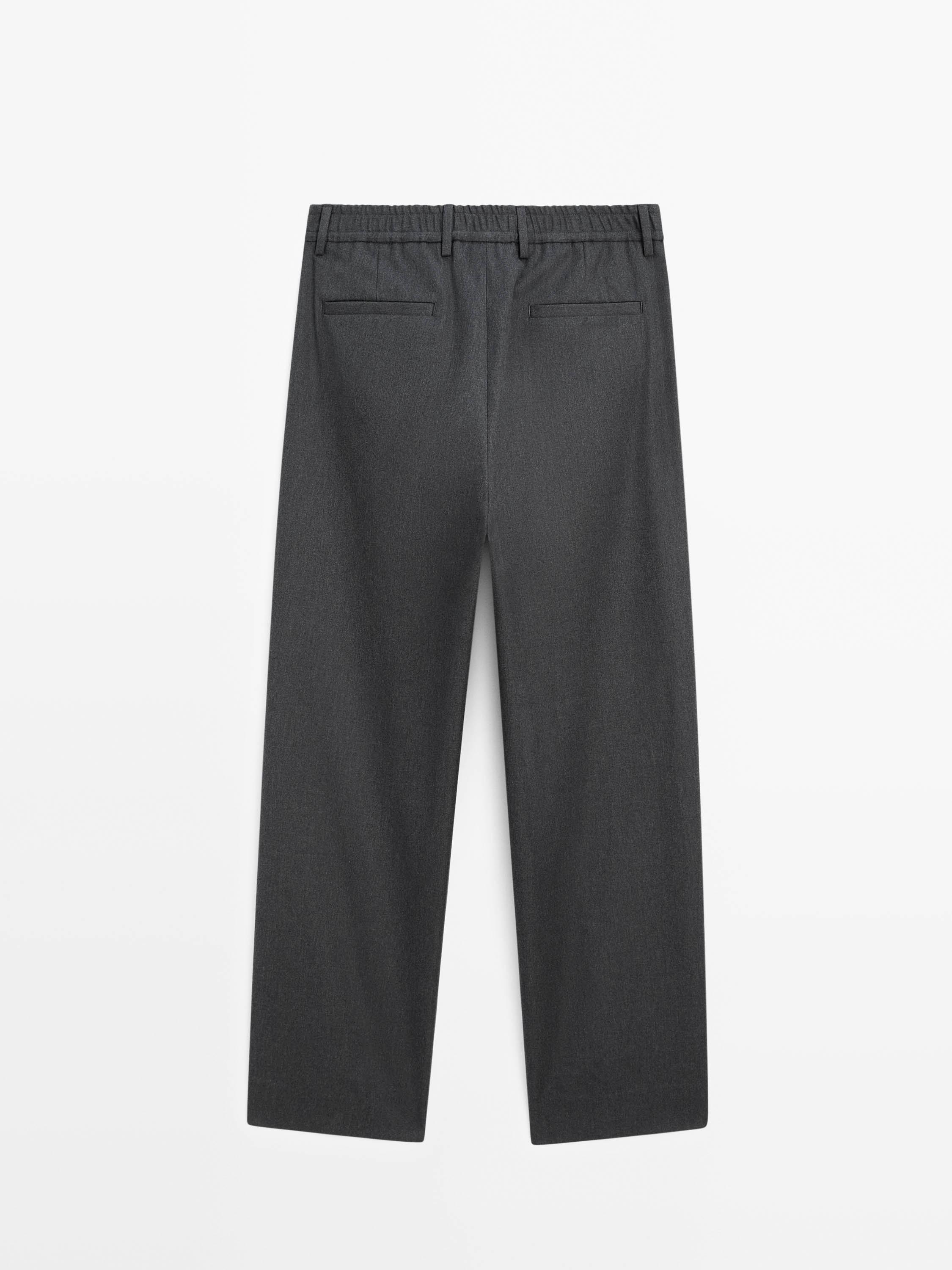 Wool blend darted trousers