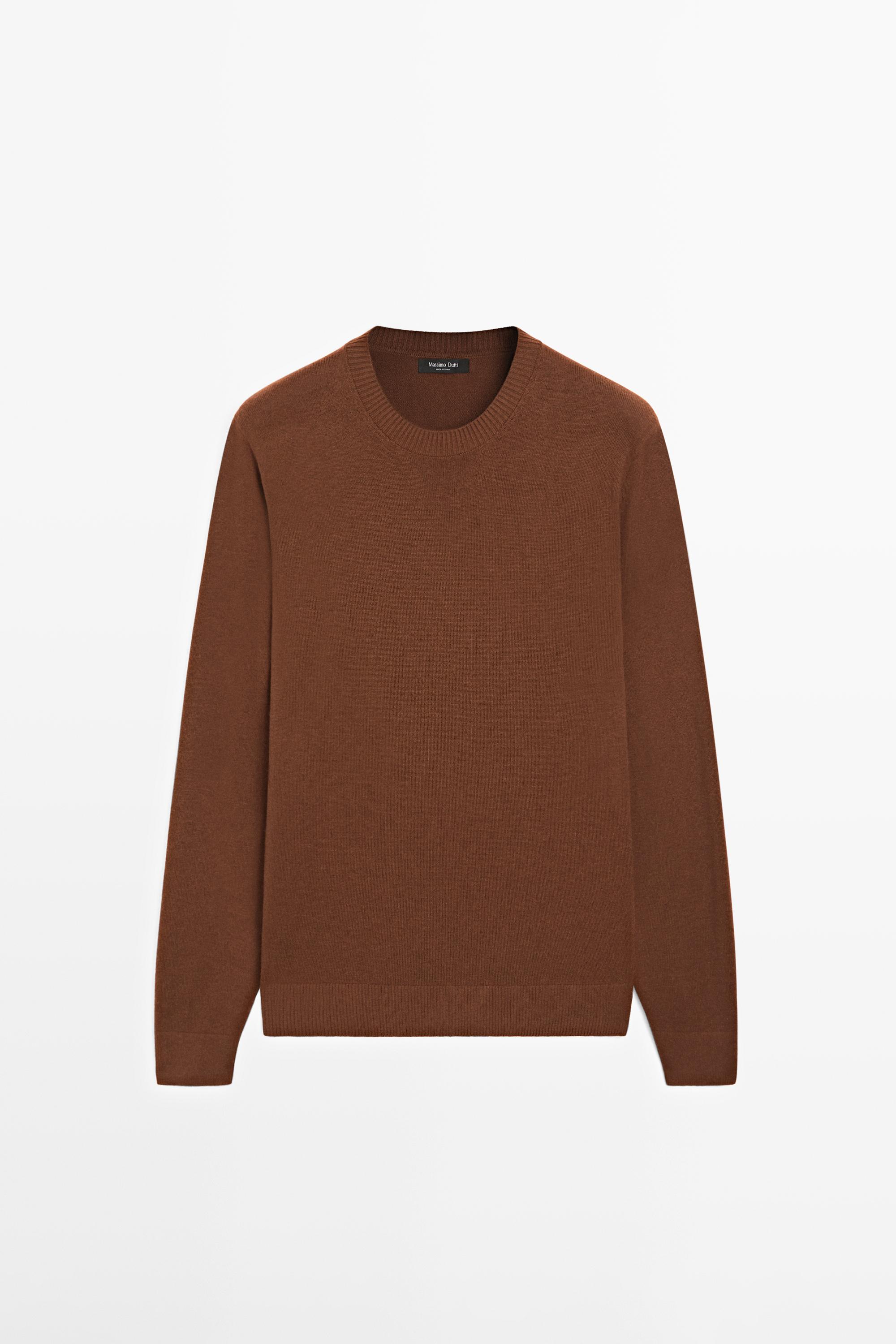 Knit cotton and wool sweater with crew neck — 0-781