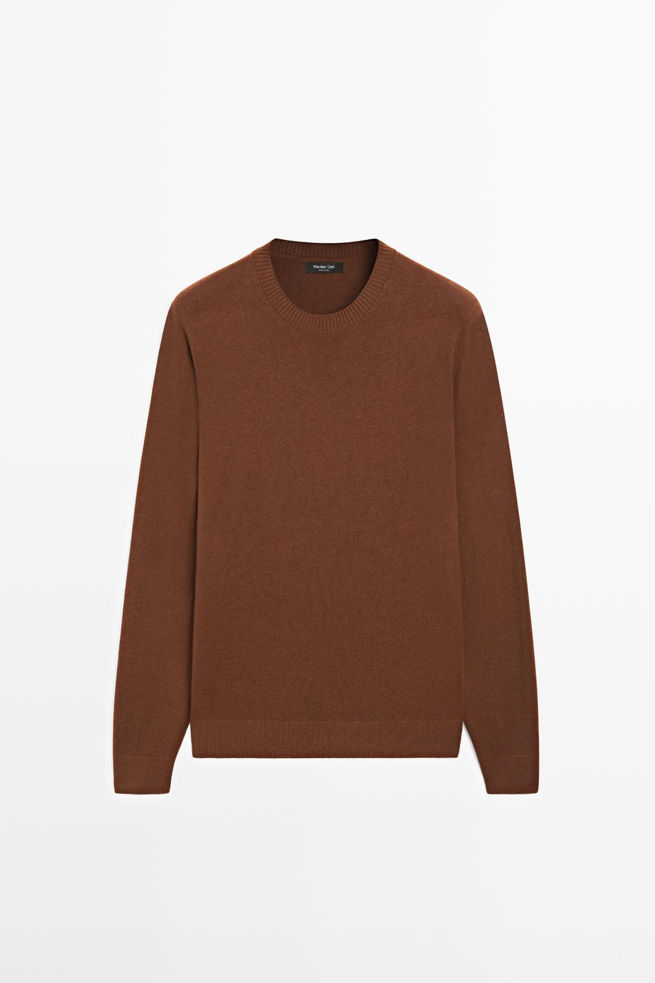 Massimo Dutti - Heren - Tricot Trui Van Katoen En Wol Met Ronde Hals - Multicolor - L