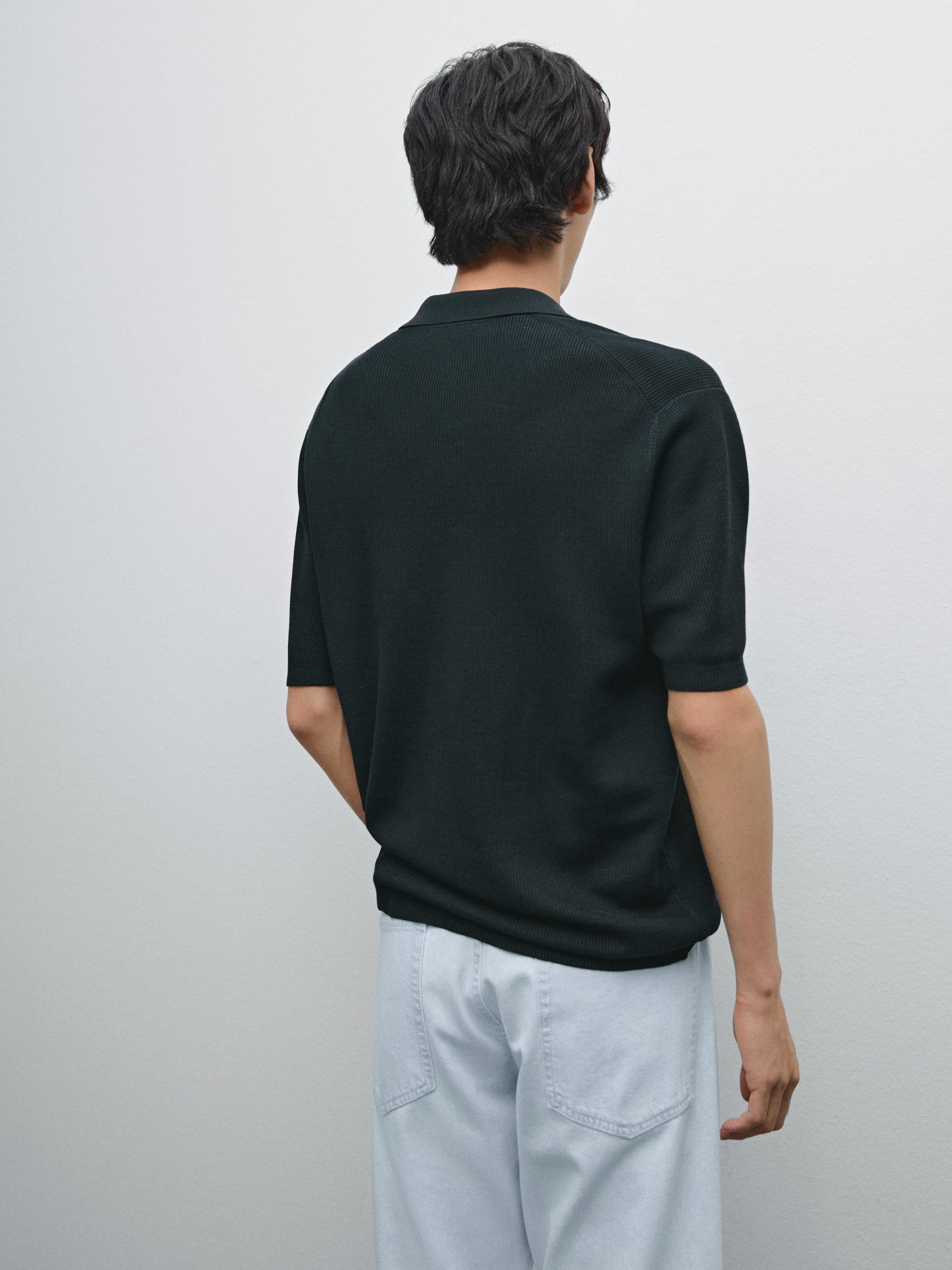 Mercerised cotton short sleeve polo shirt