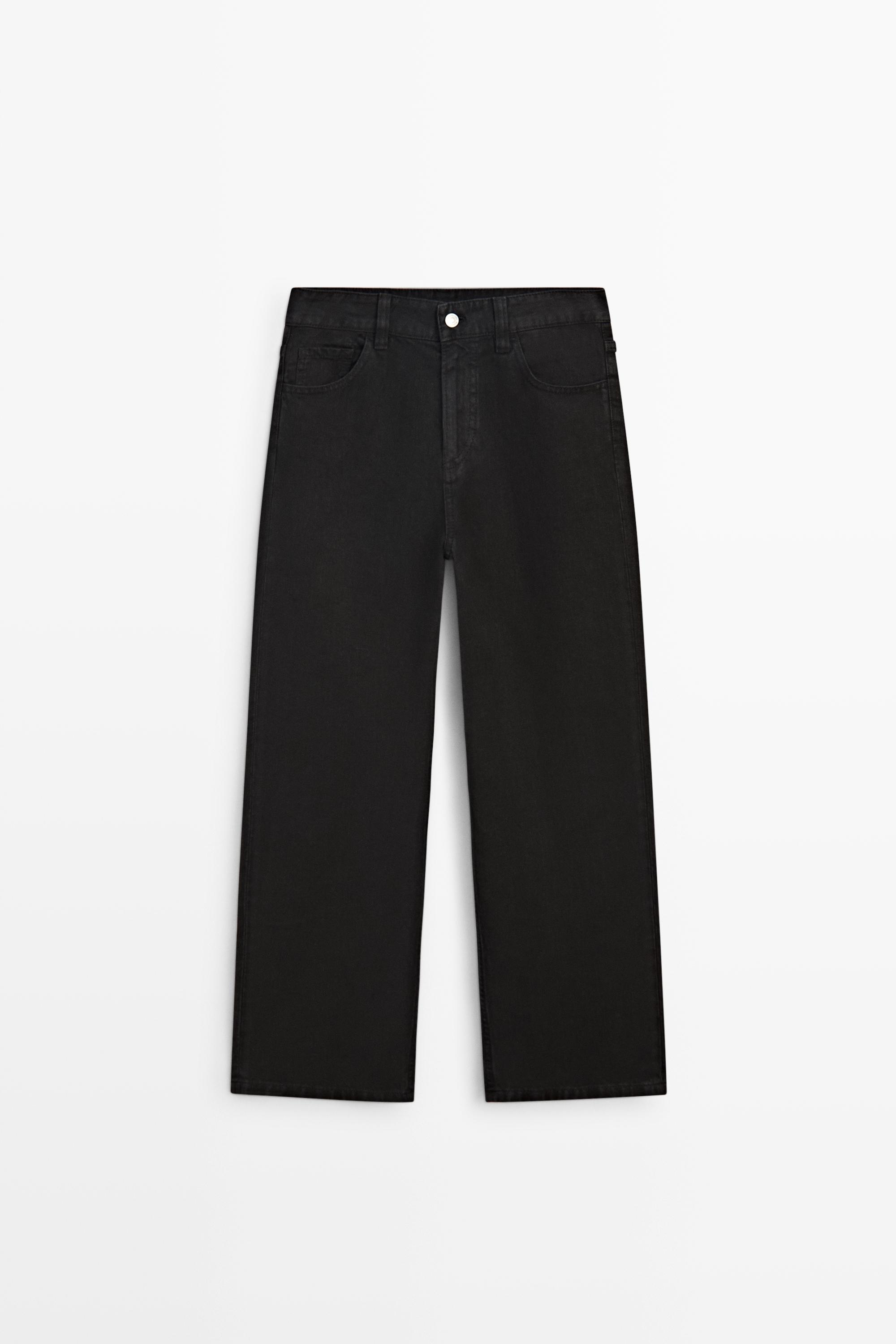 Low-rise cropped straight-leg jeans — BLACK