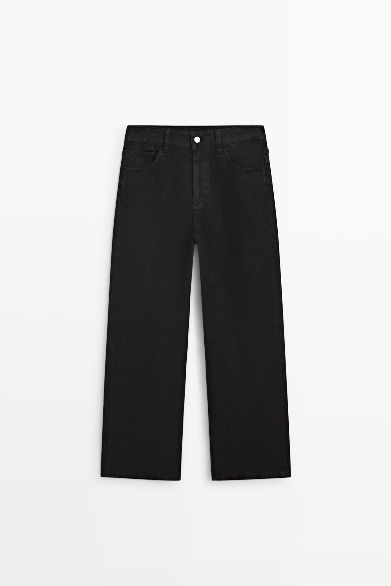 Low-rise cropped straight-leg jeans — BLACK