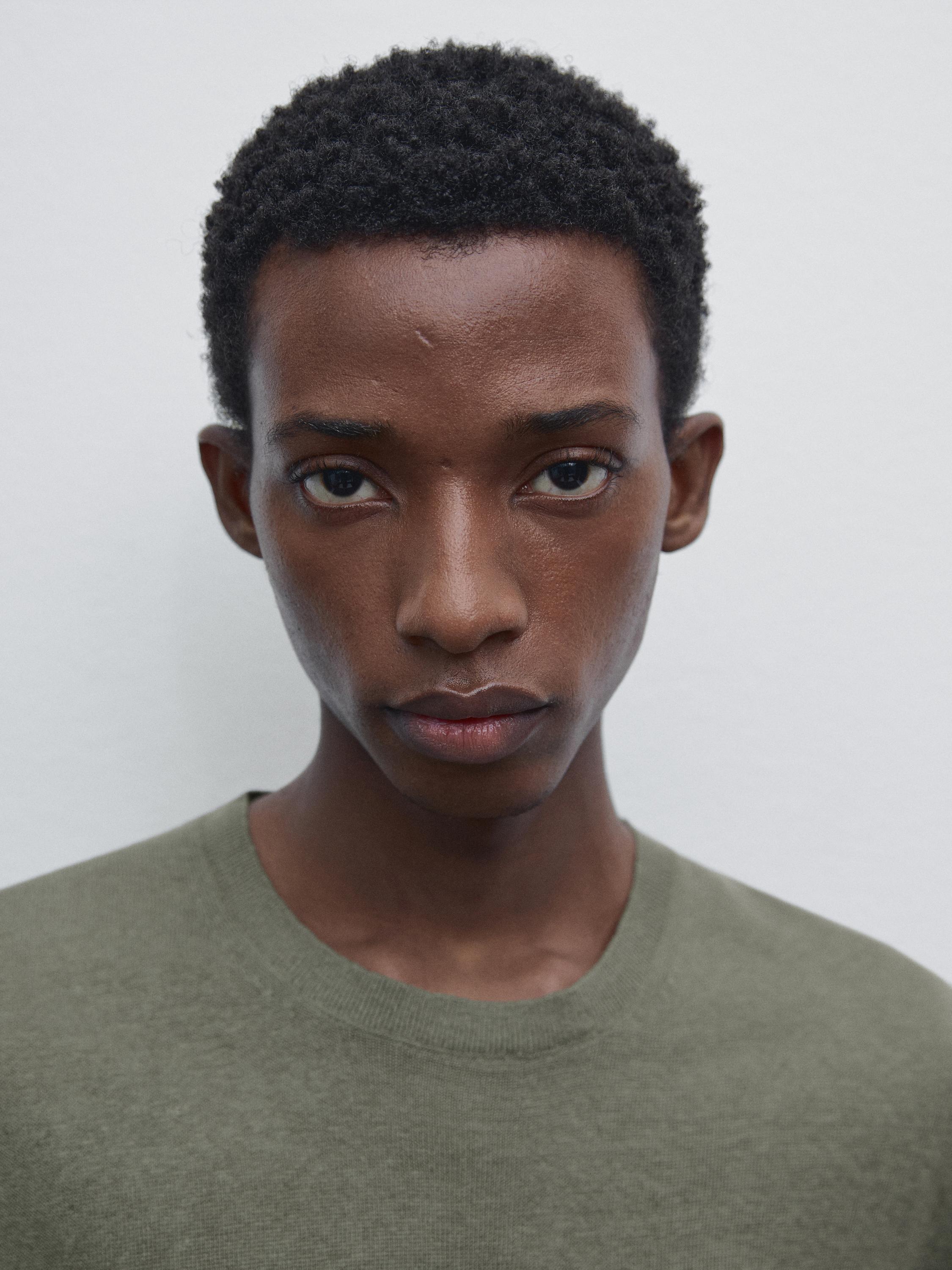 T-shirt en maille à manches courtes en lin