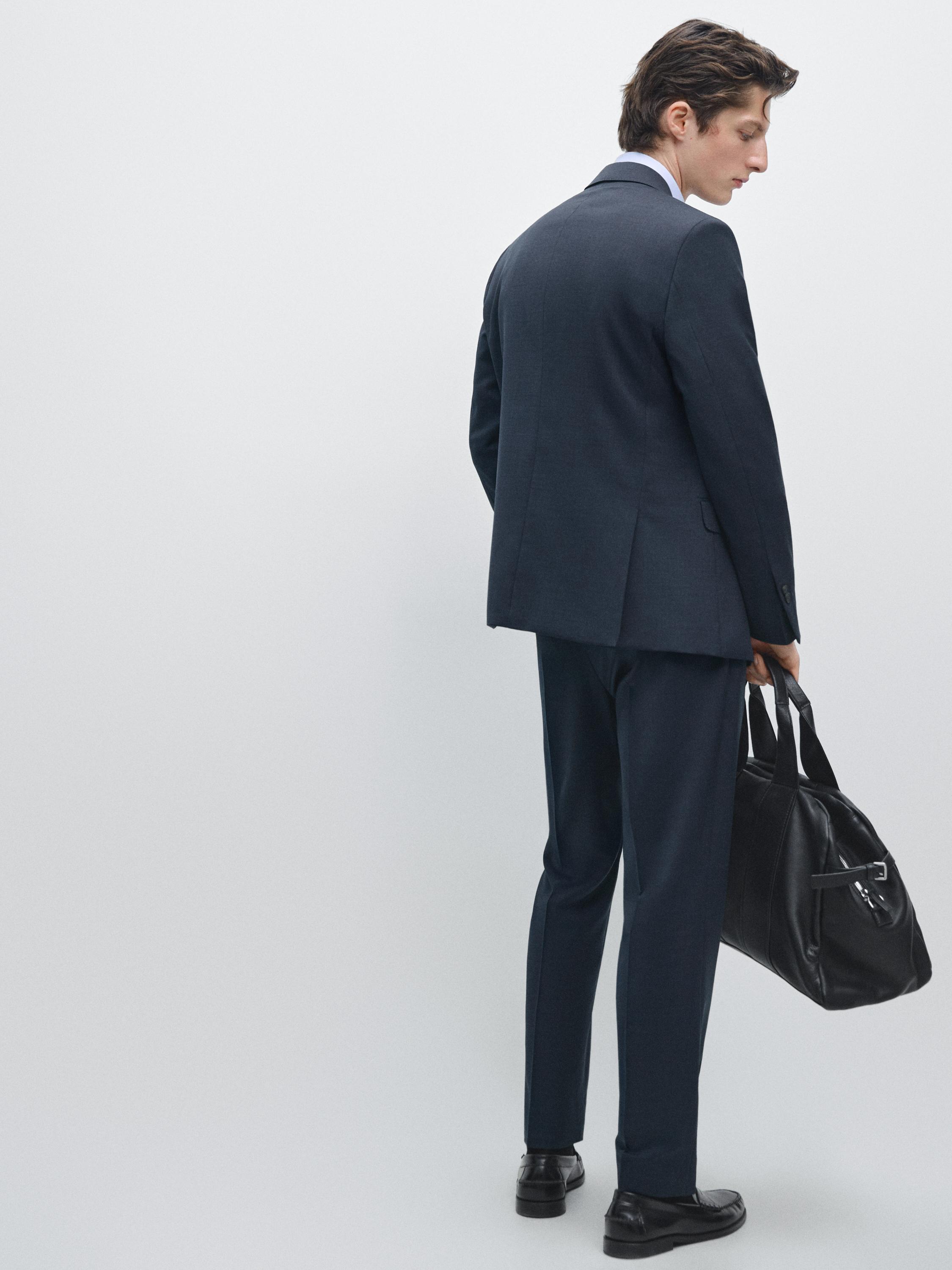 Cold wool suit trousers — BLUE
